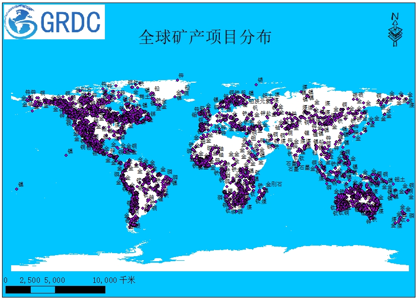 全球矿产项目分布