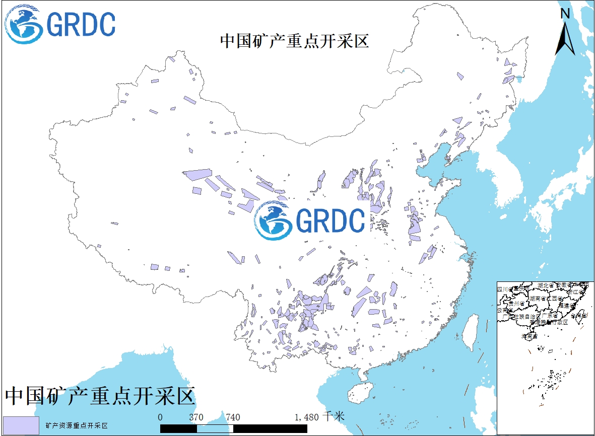 中国矿场重点开采区