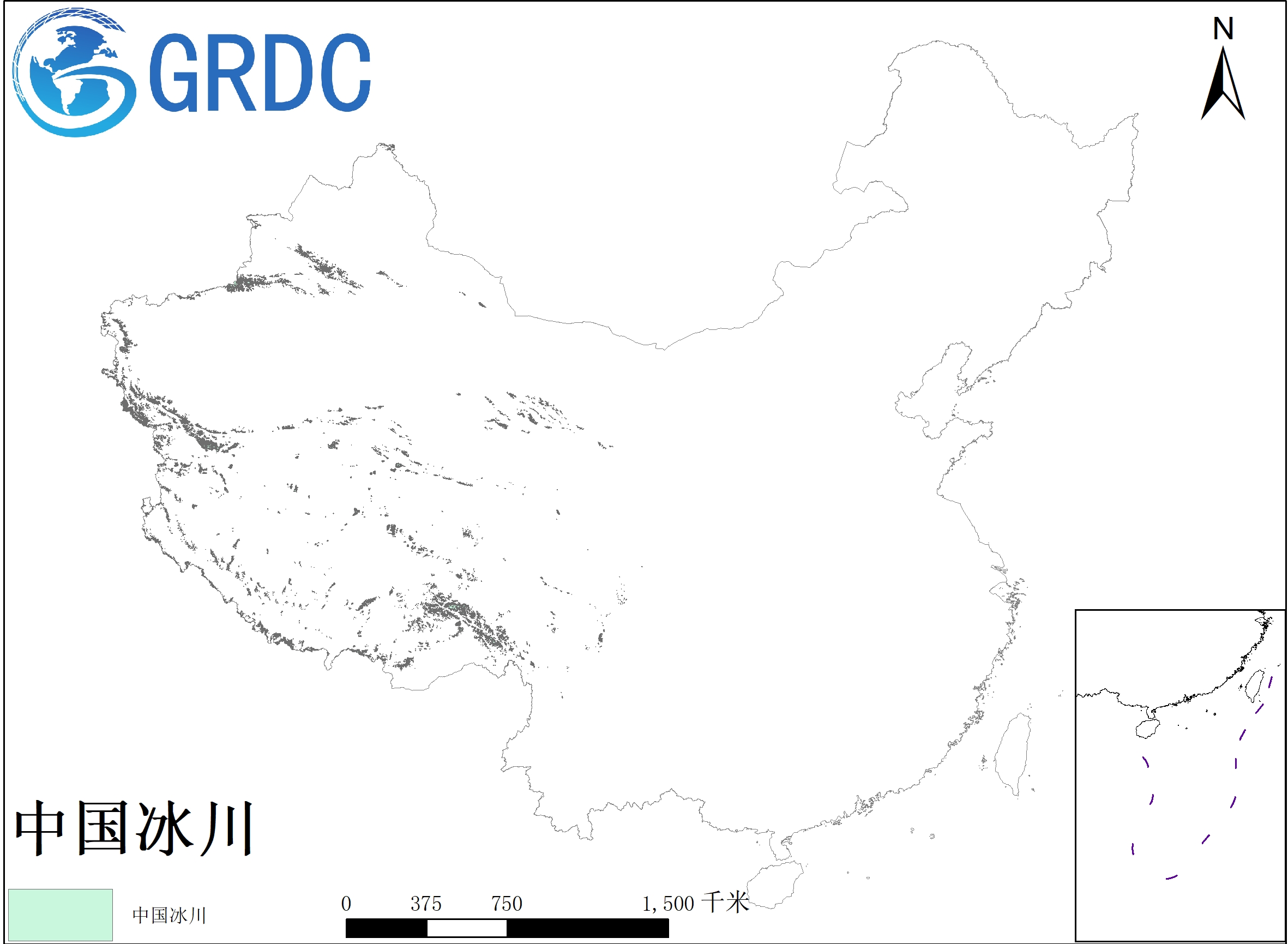 中国冰川空间分布