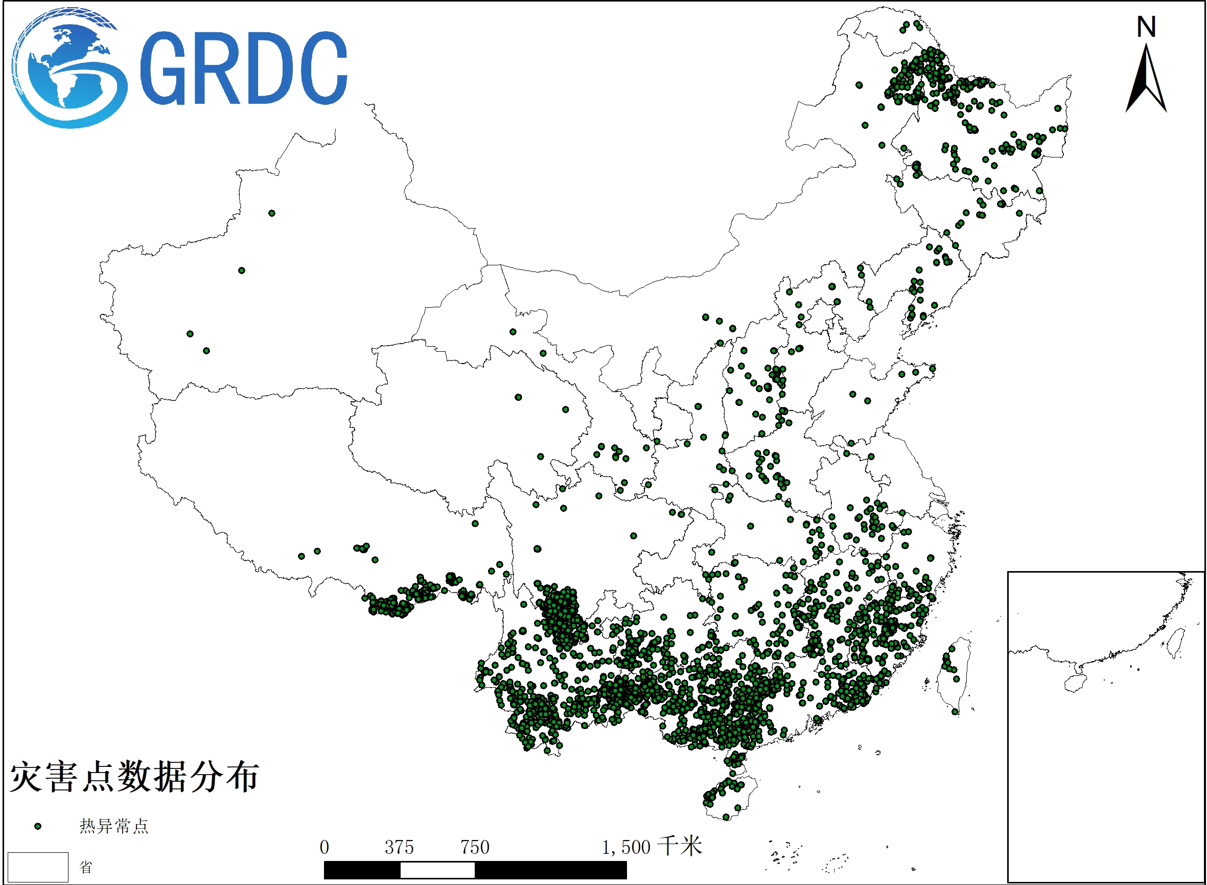 中国热异常点数据