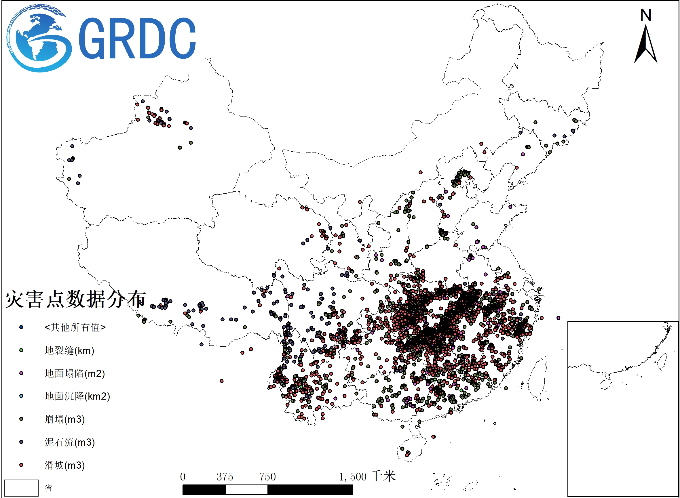 中国地质灾害点（有时间属性）