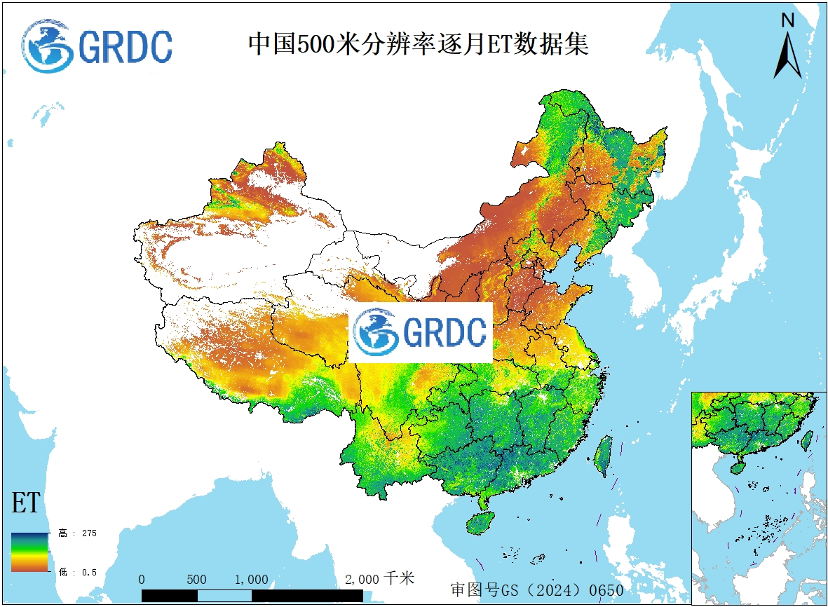 2000-2026年中国逐月500米分辨率ET数据集