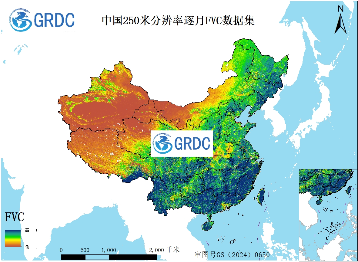 2000-2026年中国逐月250米分辨率FVC数据集