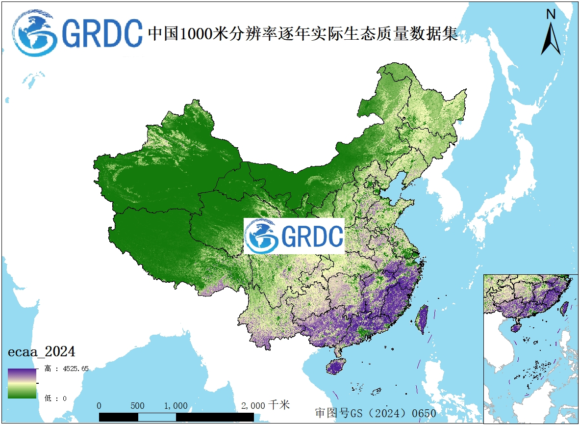 全国逐年实际生态质量数据集（2000-2025）
