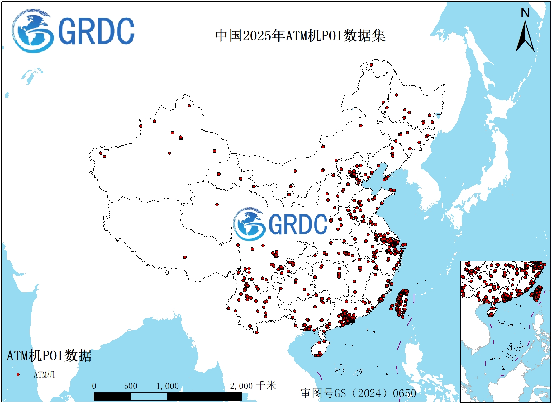中国2025年ATM机POI数据集
