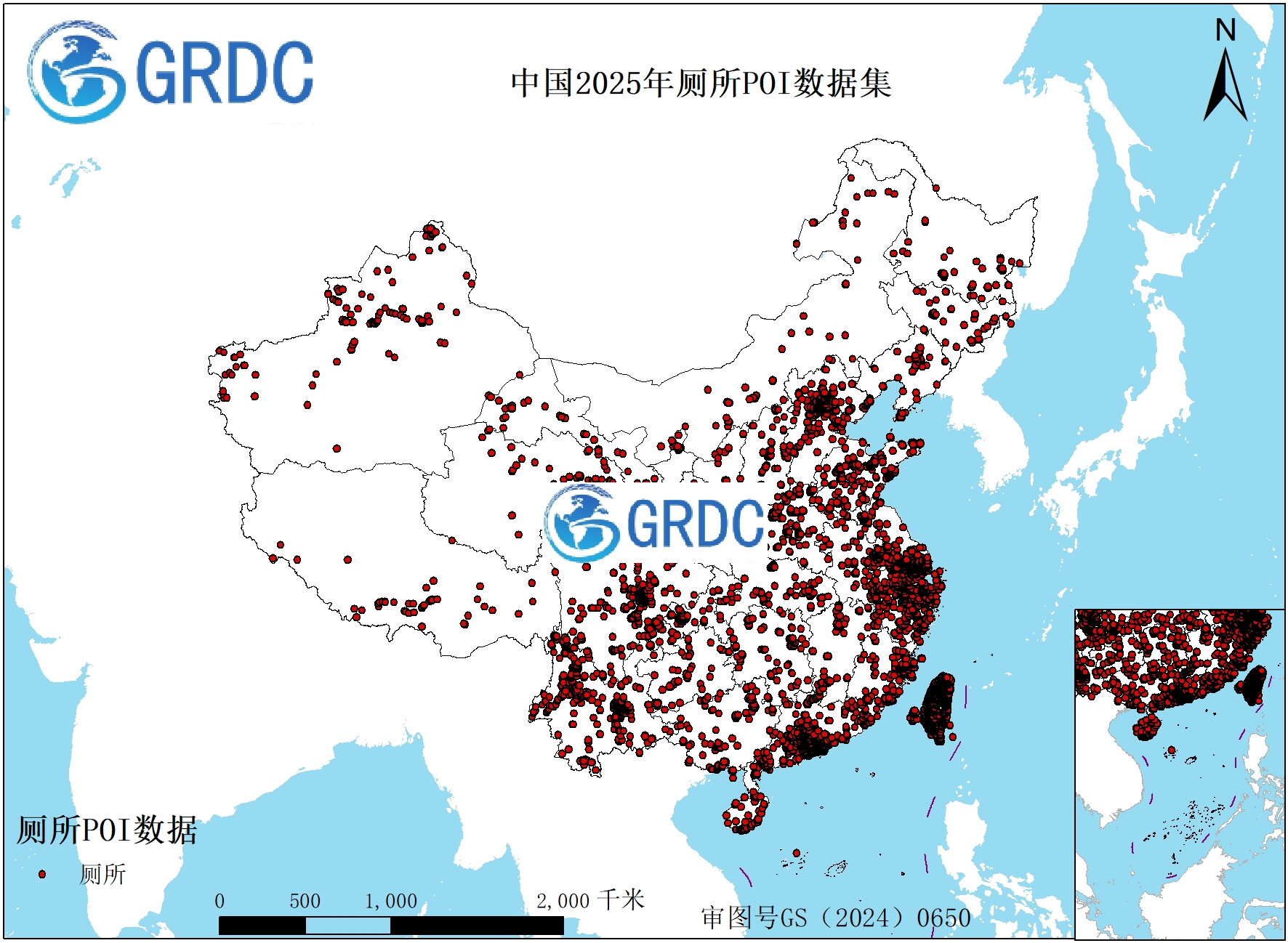 中国2025年厕所（公共卫生间）POI数据集