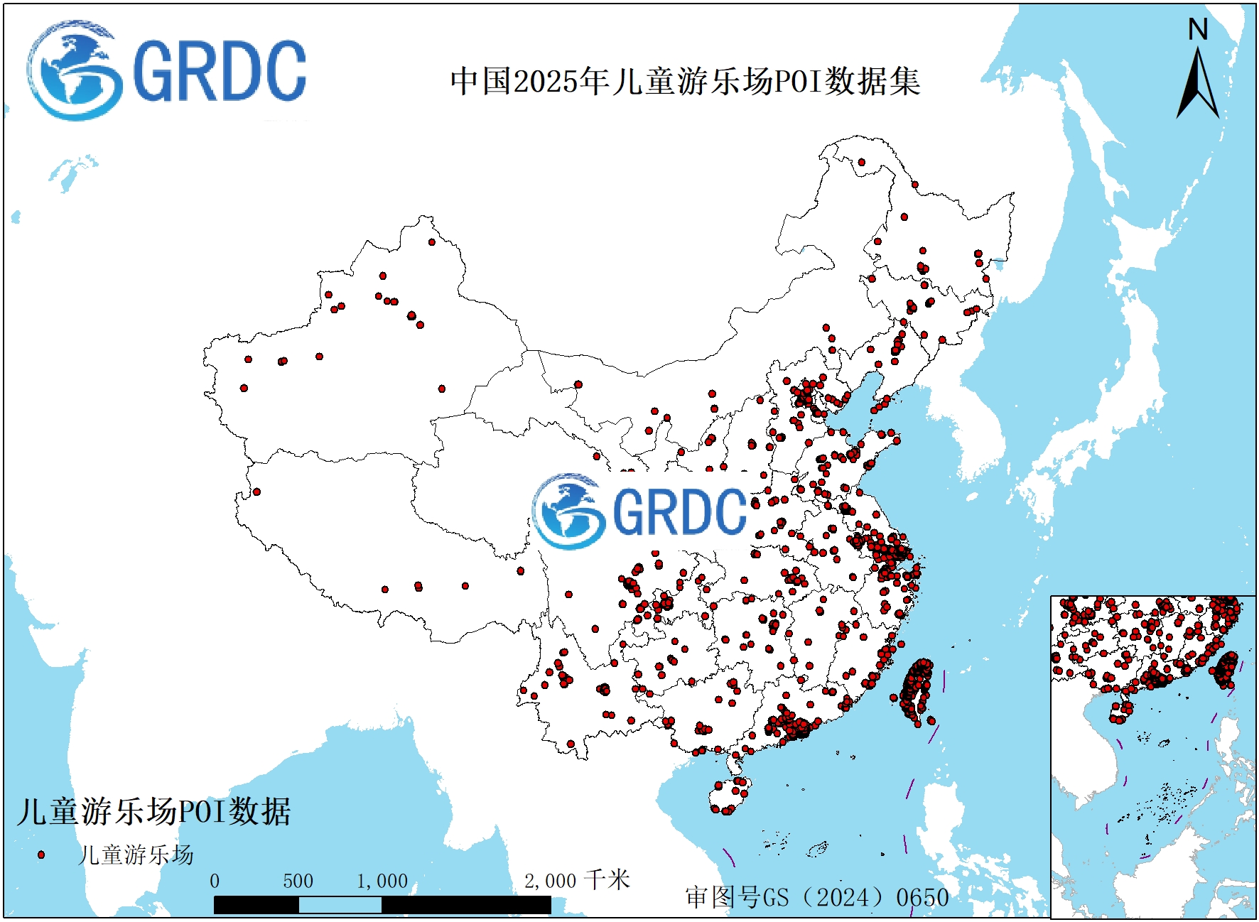 中国2025年儿童游乐场POI数据集