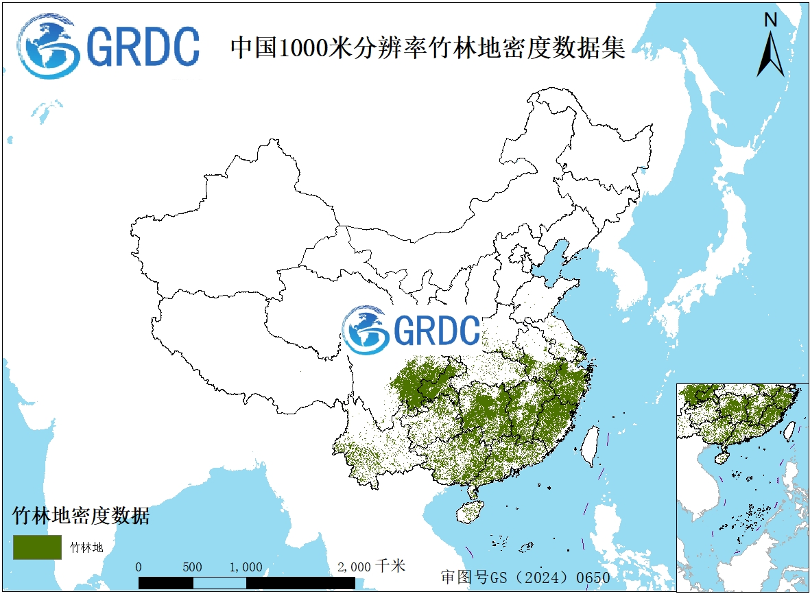 中国1KM格网竹林地密度数据集（2020）