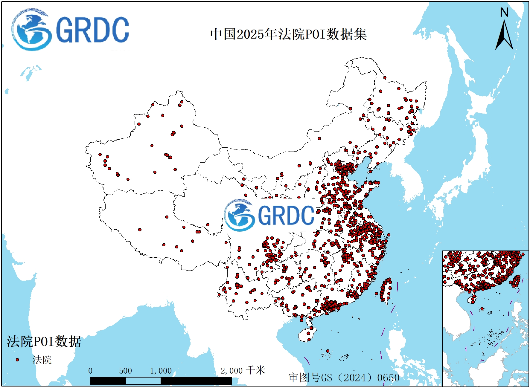 中国2025年法院POI数据集