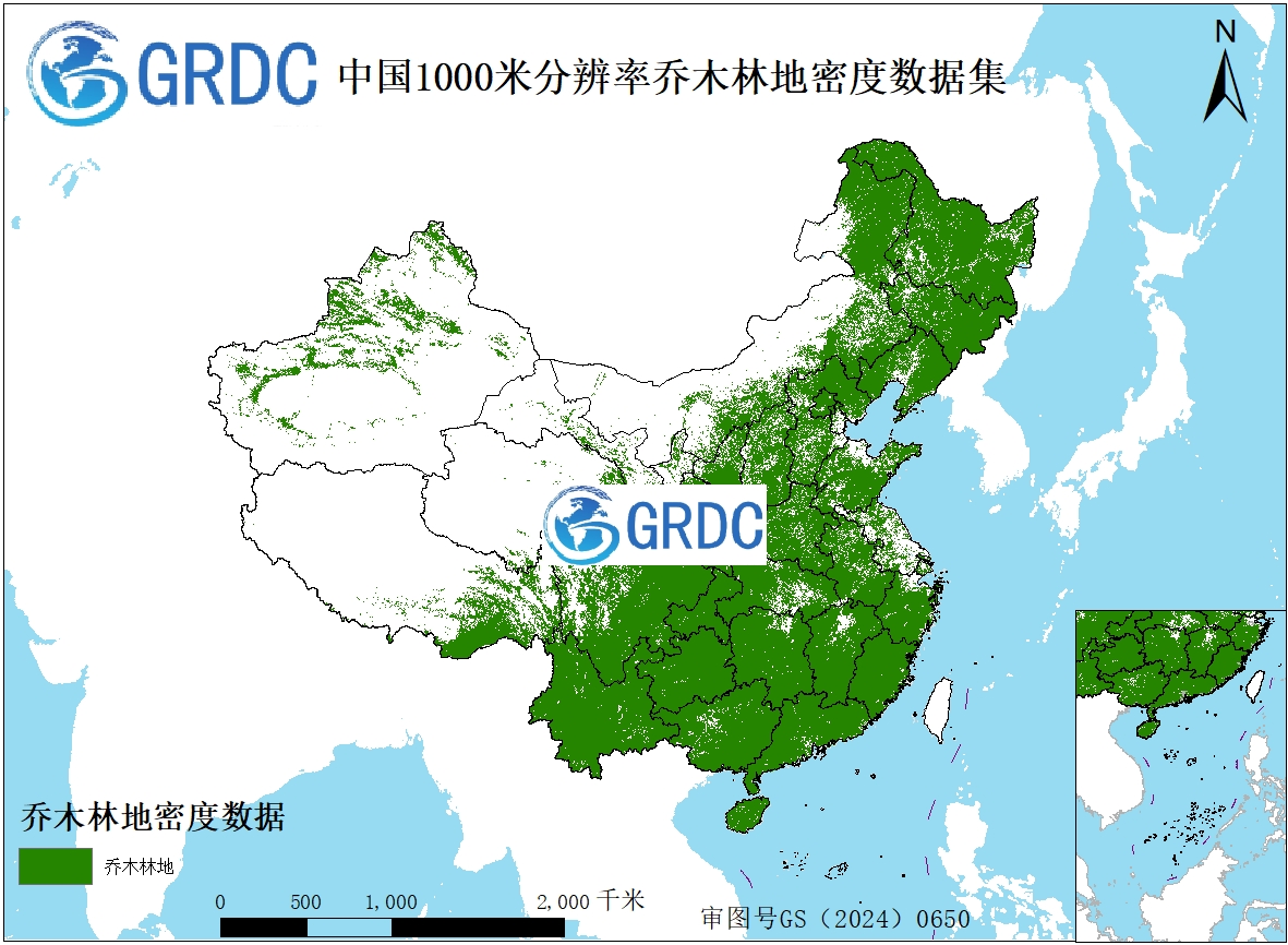 中国乔木林地密度数据集（2020）