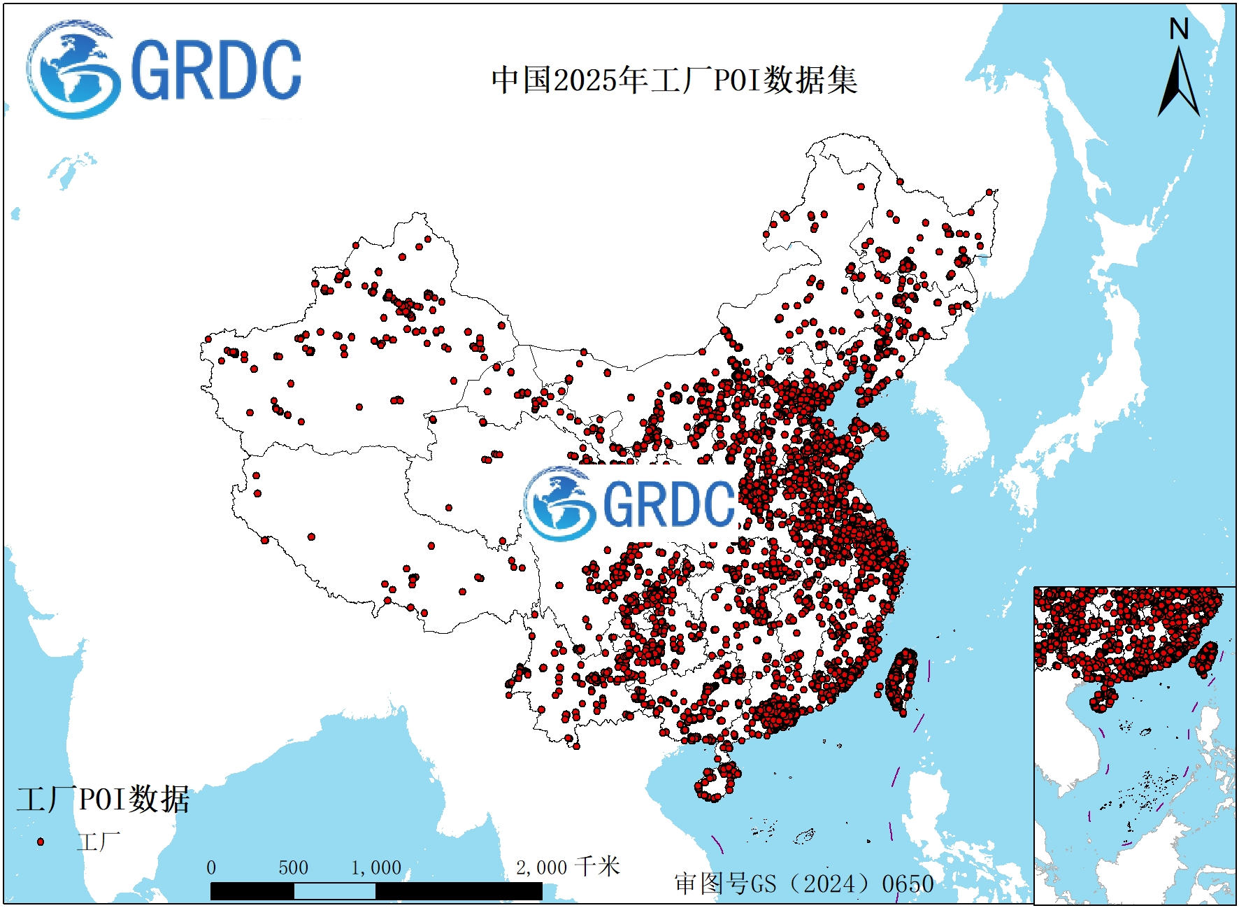 中国2025年工厂POI数据集