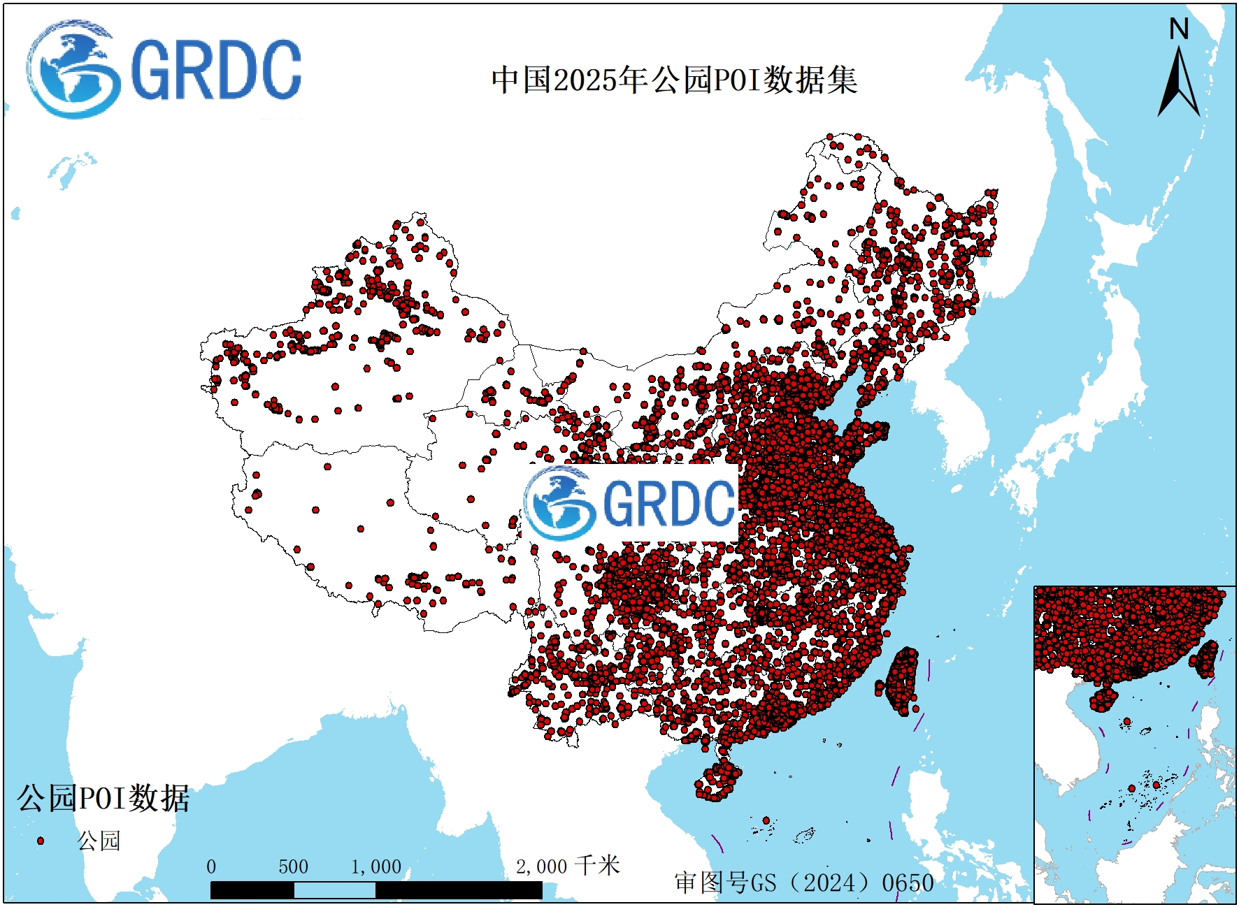 中国2025年公园POI数据集
