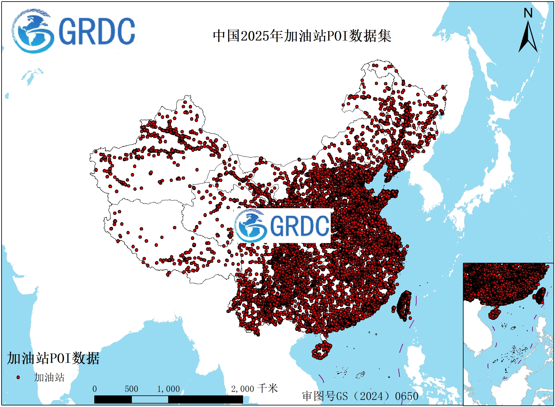 中国2025年加油站POI数据集