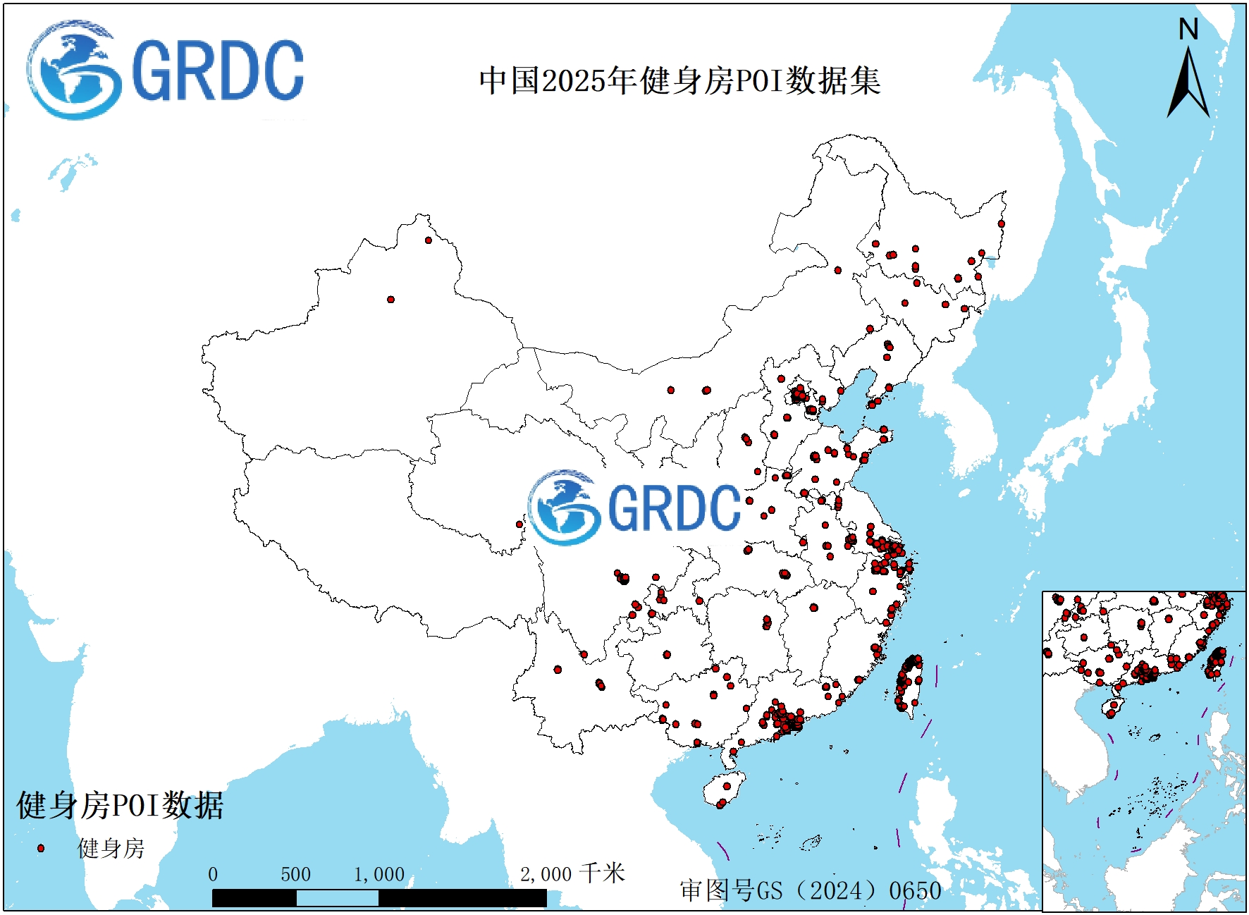 中国2025年健身房POI数据集