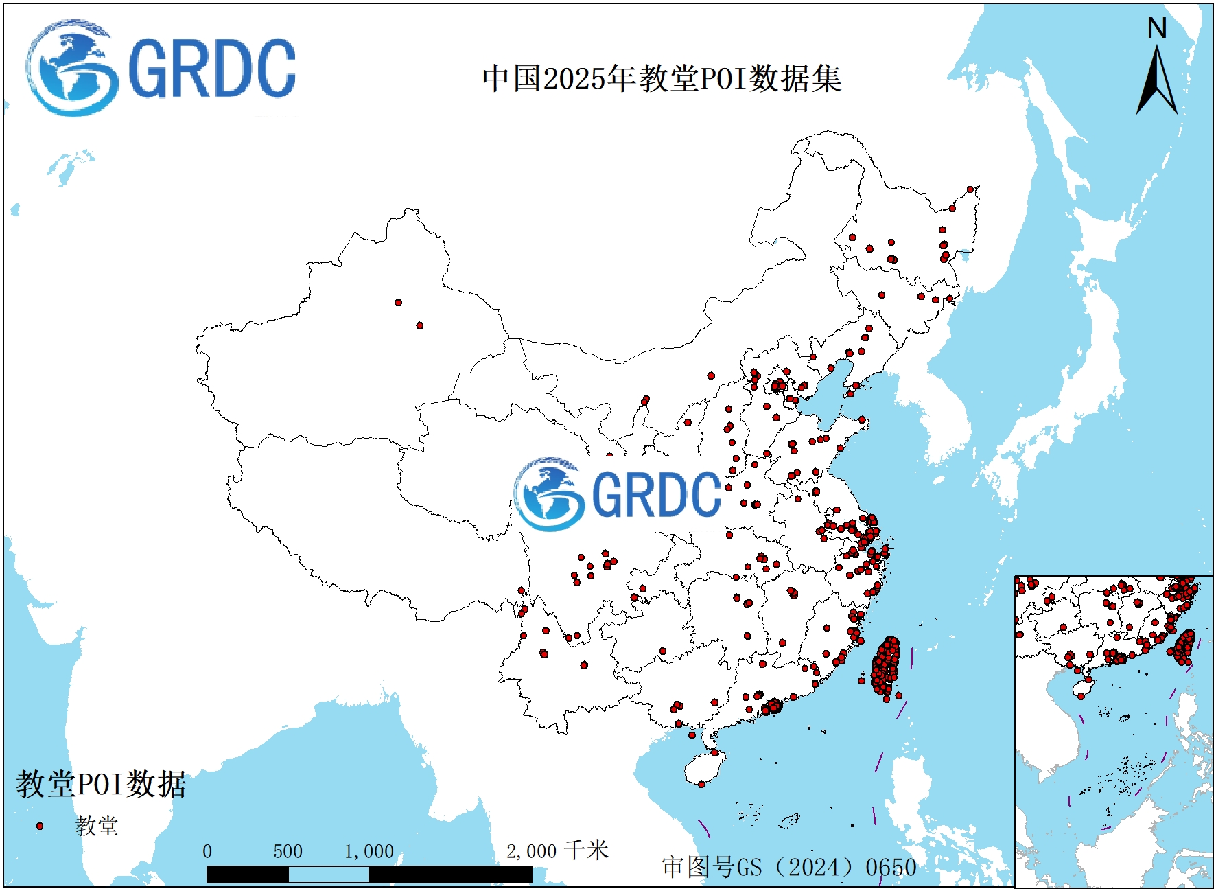 中国2025年教堂POI数据集