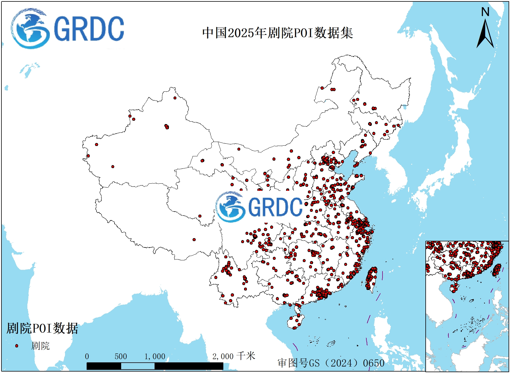 中国2025年剧院POI数据集