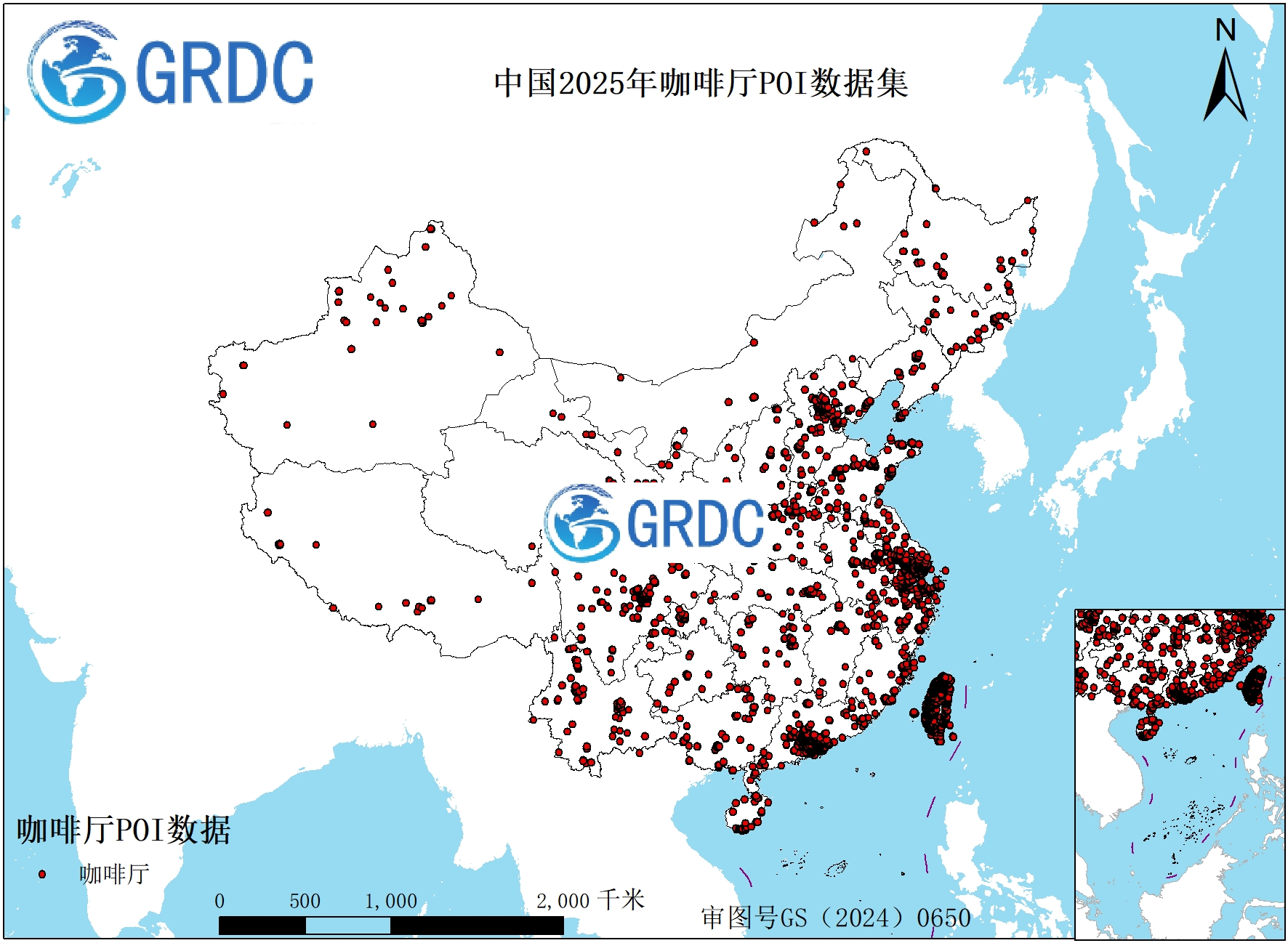 中国2025年咖啡厅POI数据集