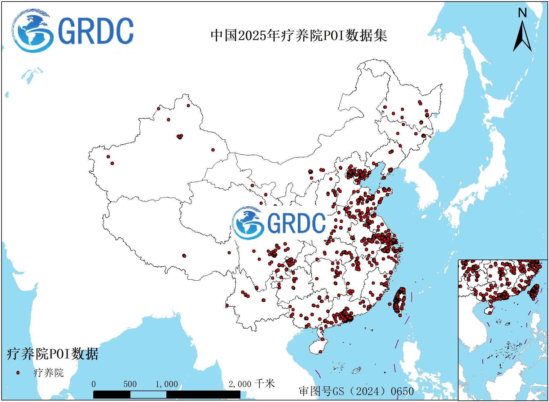 中国2025年疗养院POI数据集