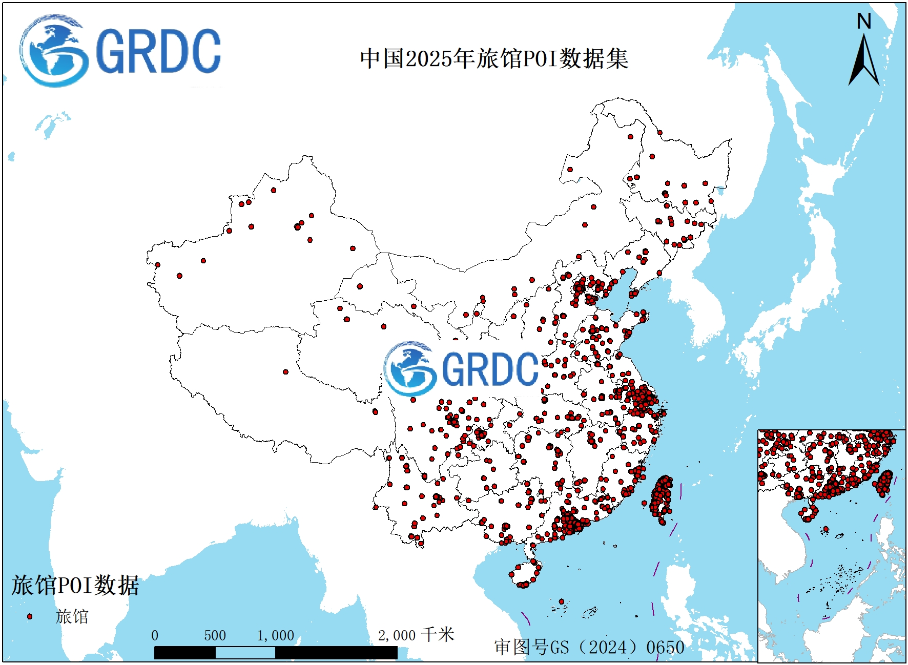 中国2025年旅馆POI数据集