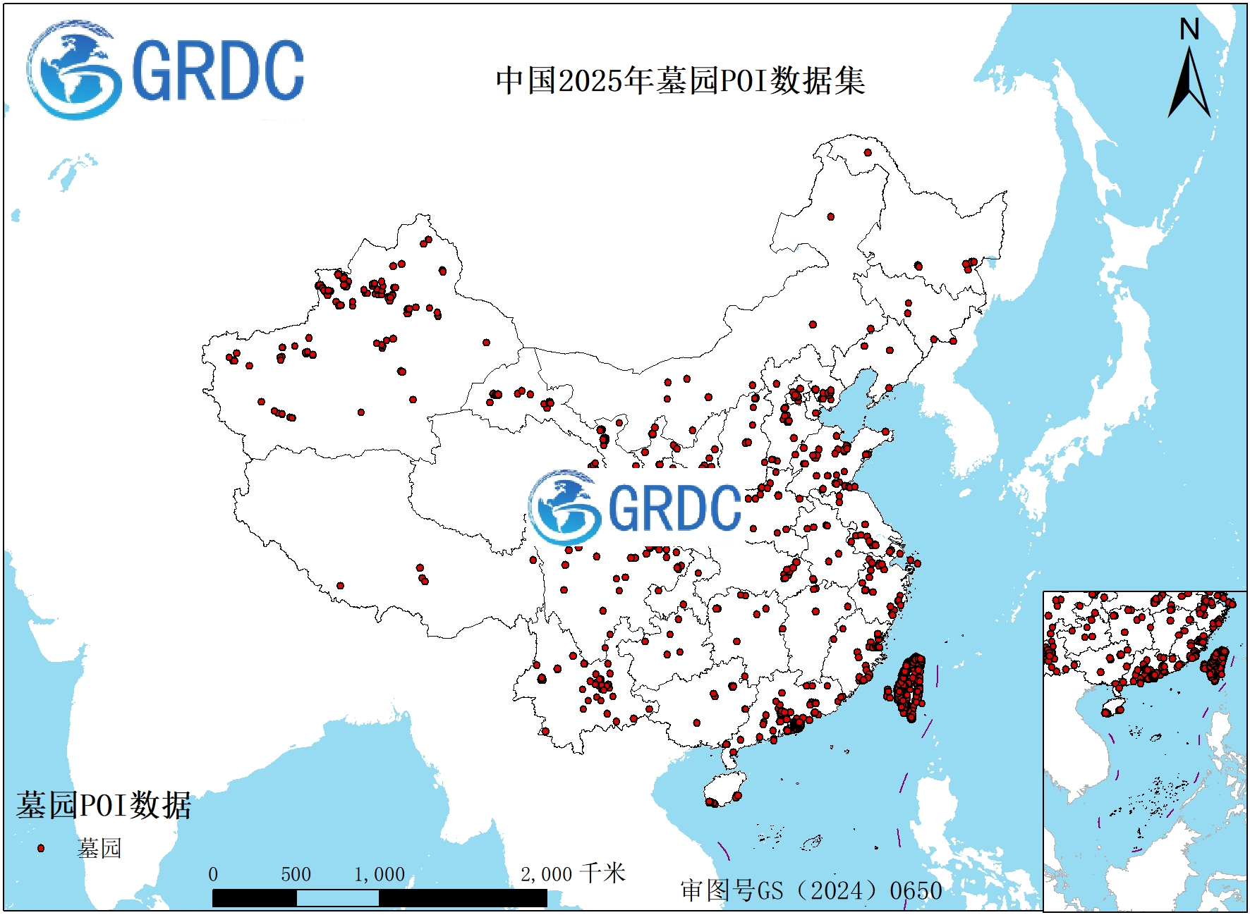 中国2025年墓园POI数据集
