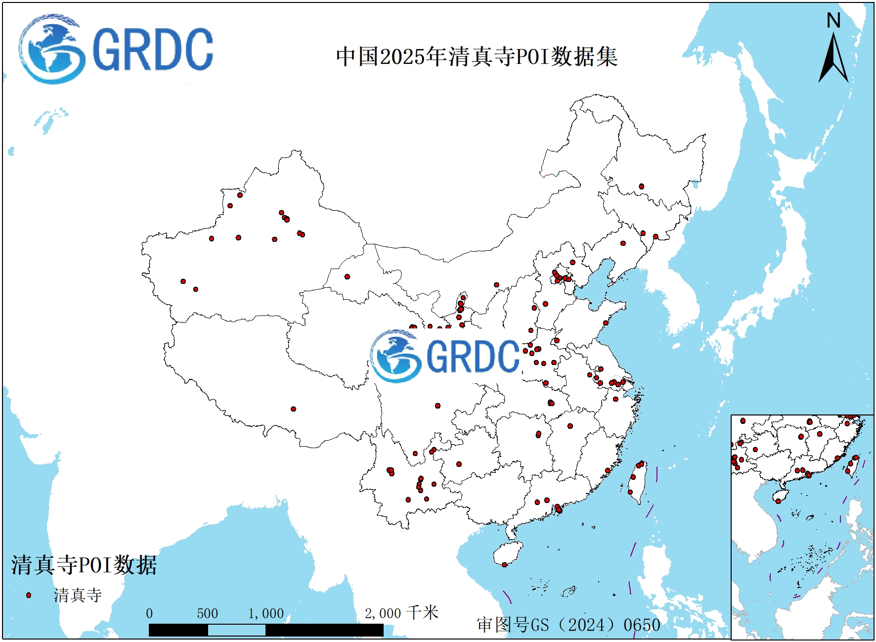 中国2025年清真寺POI数据集