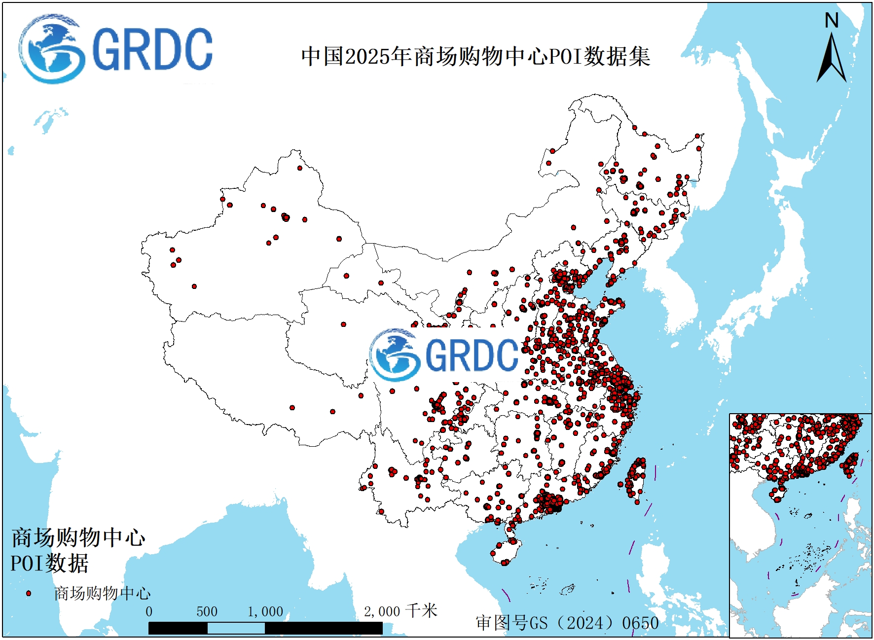 中国2025年商场购物中心POI数据集