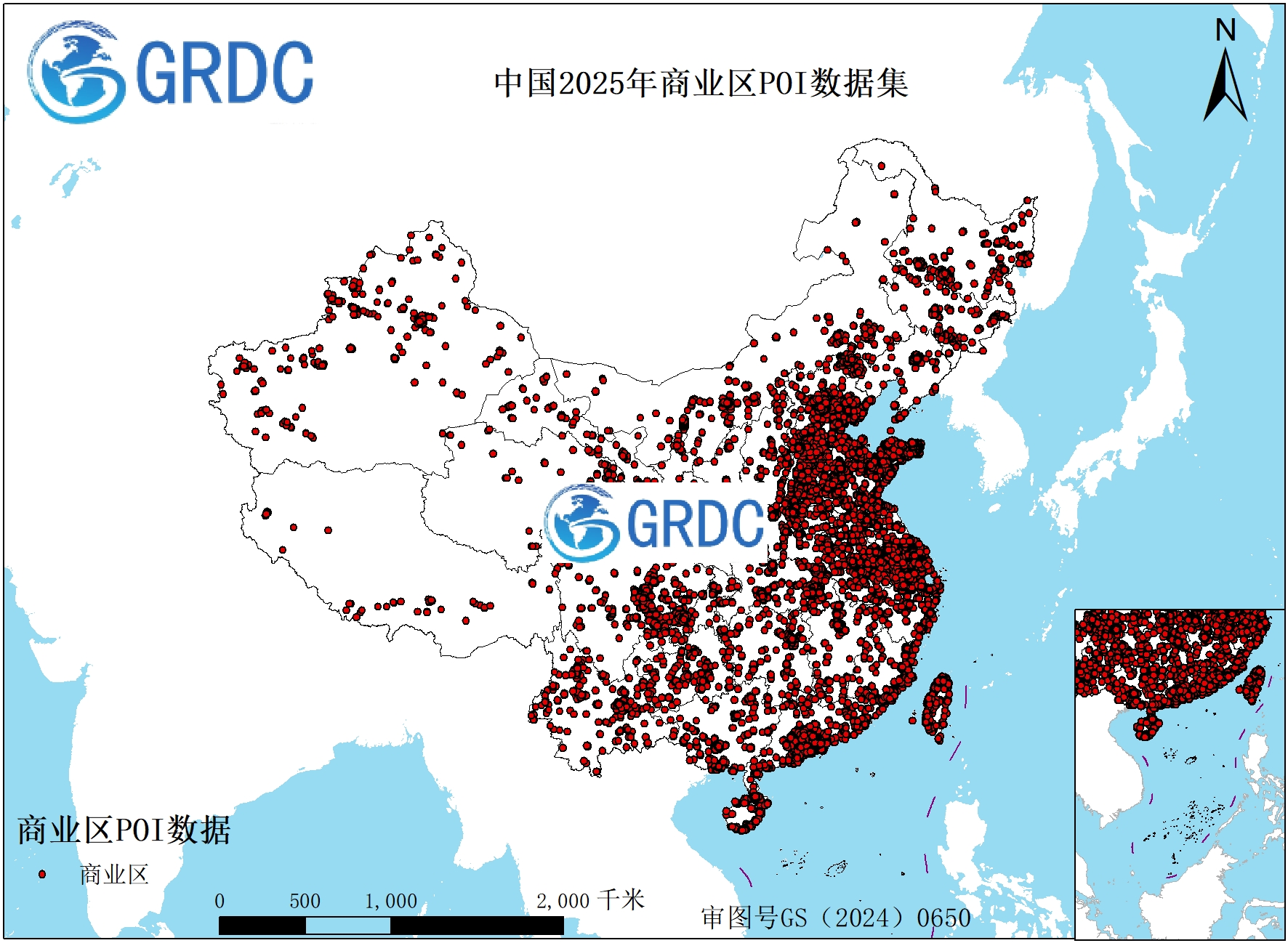 中国2025年商业区POI数据集