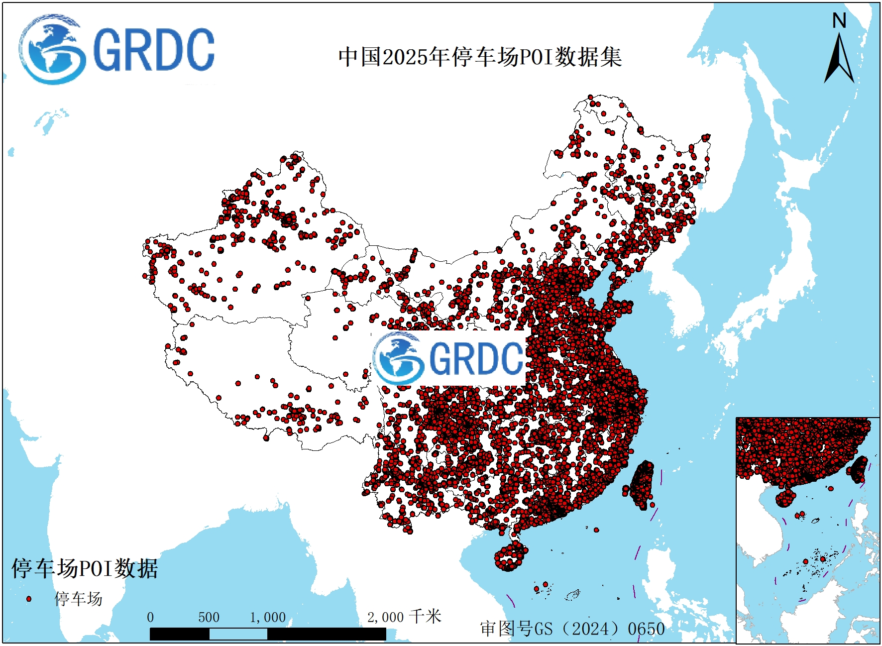 中国2025年停车场POI数据集