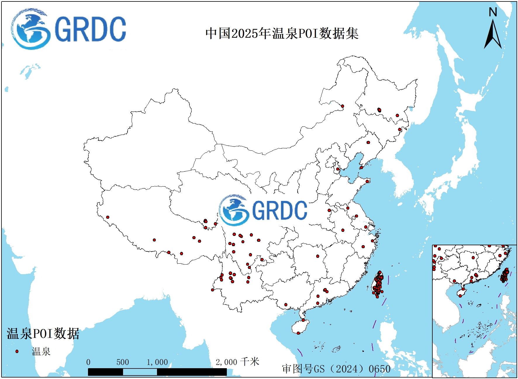 中国2025年温泉POI数据集