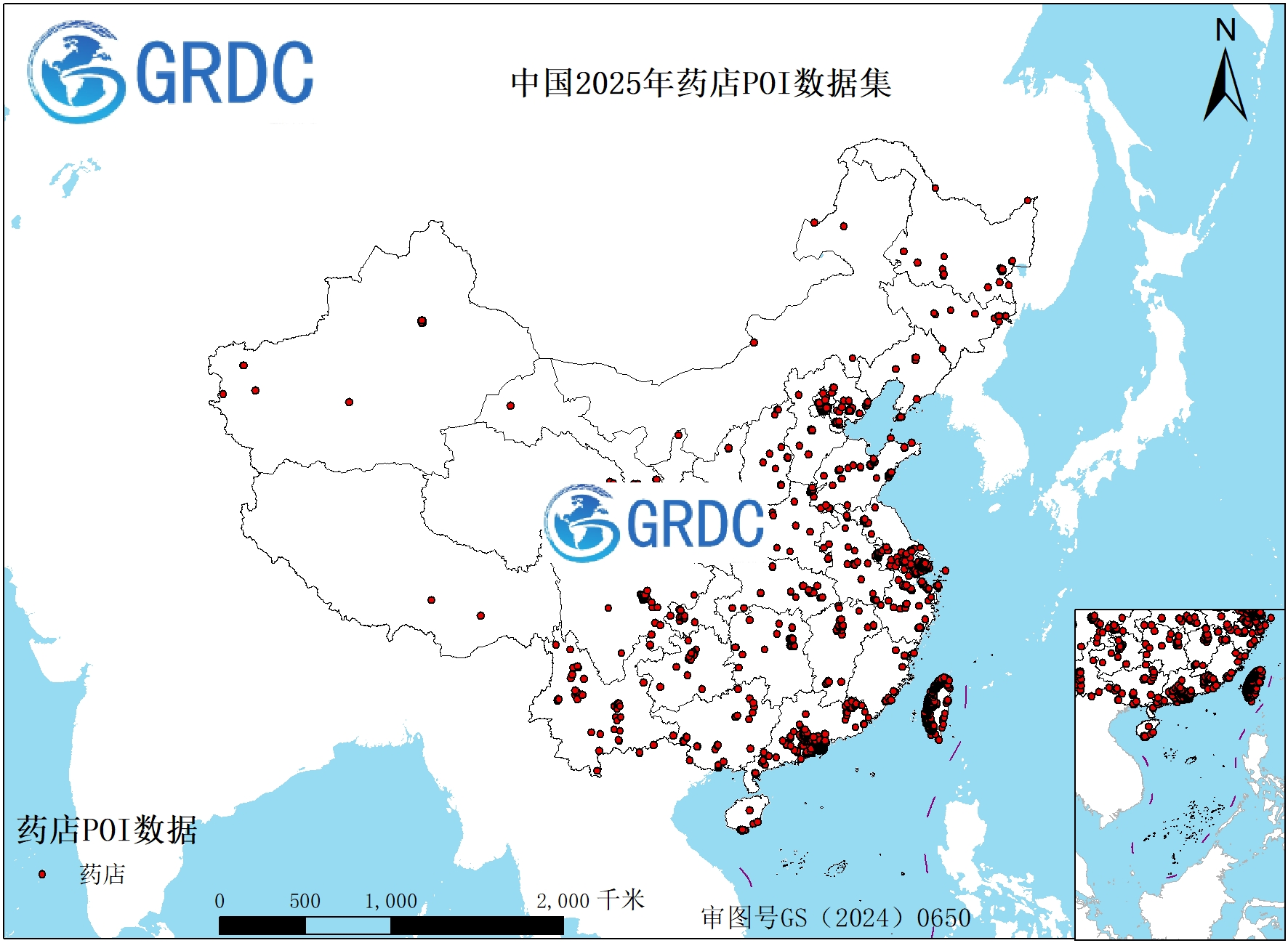 中国2025年药店POI数据集