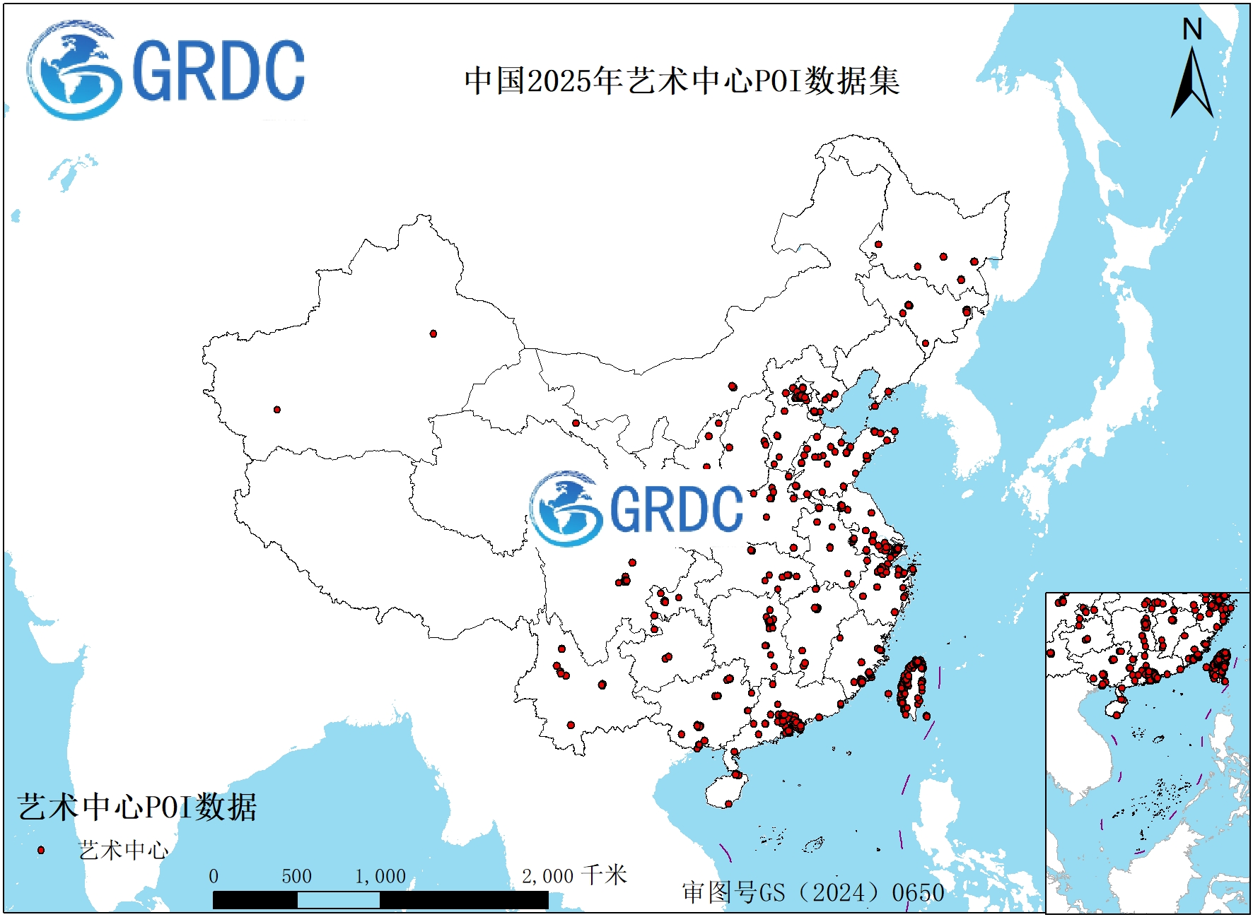 中国2025年艺术中心POI数据集