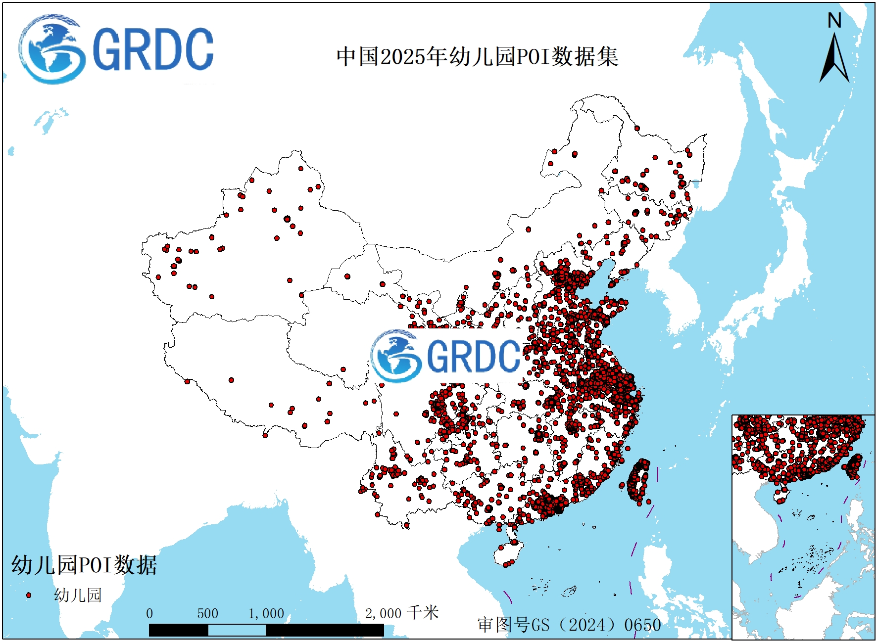 中国2025年幼儿园POI数据集