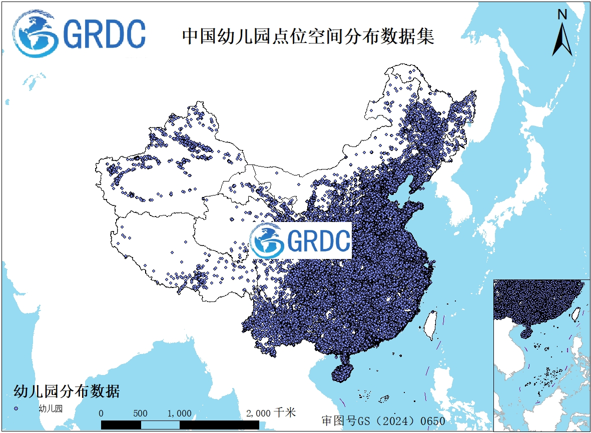 2021年全国幼儿园点位空间分布
