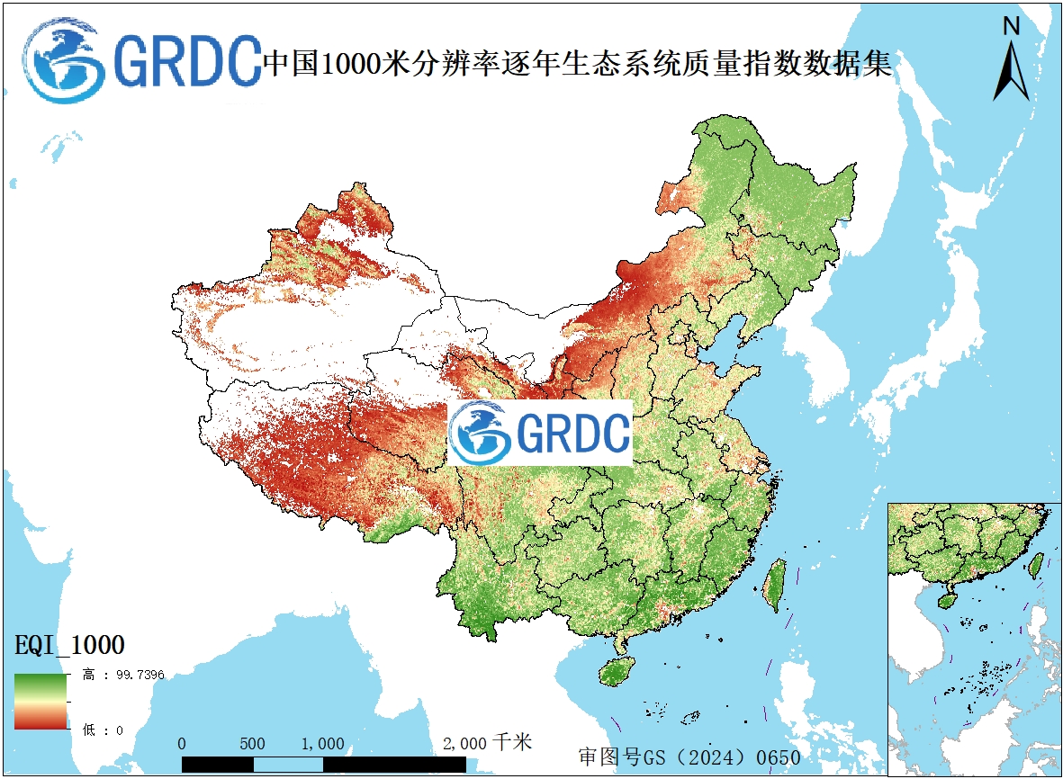 1000米分辨率2003-2023逐年生态系统质量指数(EQI)数据集