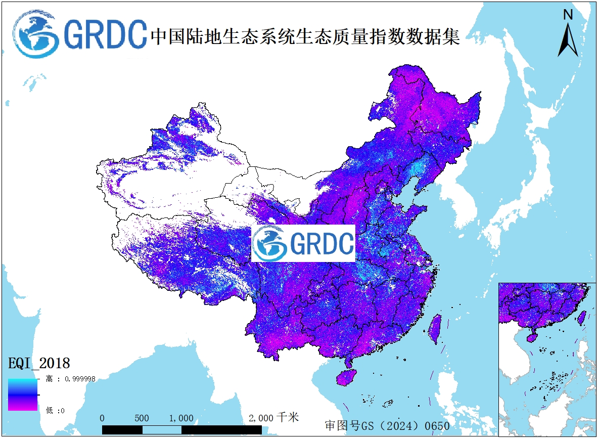 2000-2018年中国陆地生态系统生态质量指数