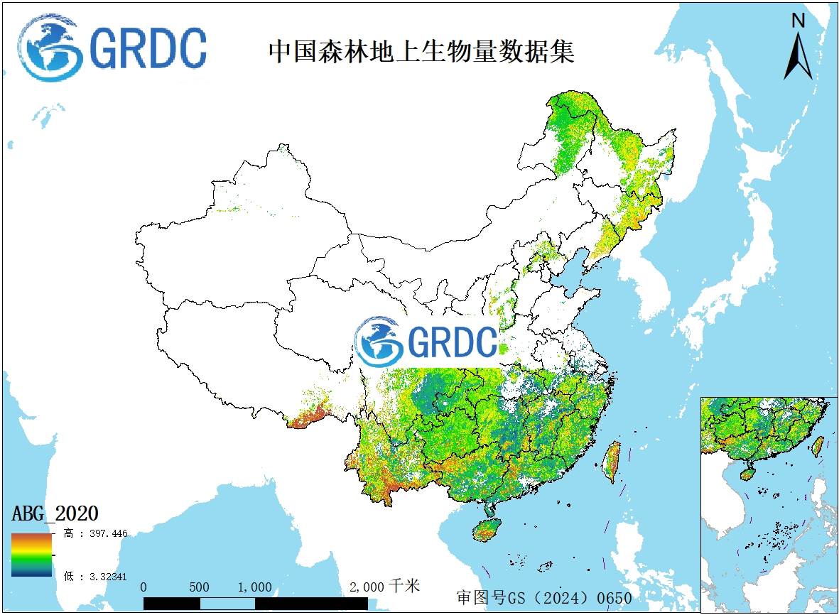 全国森林地上生物量数据集（2000-2020）