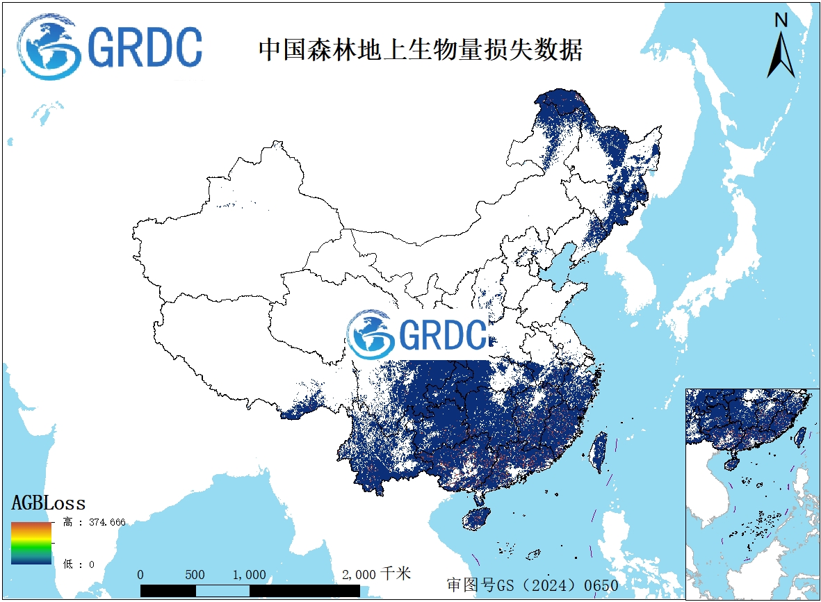 全国森林地上生物量损失数据（2001-2020）