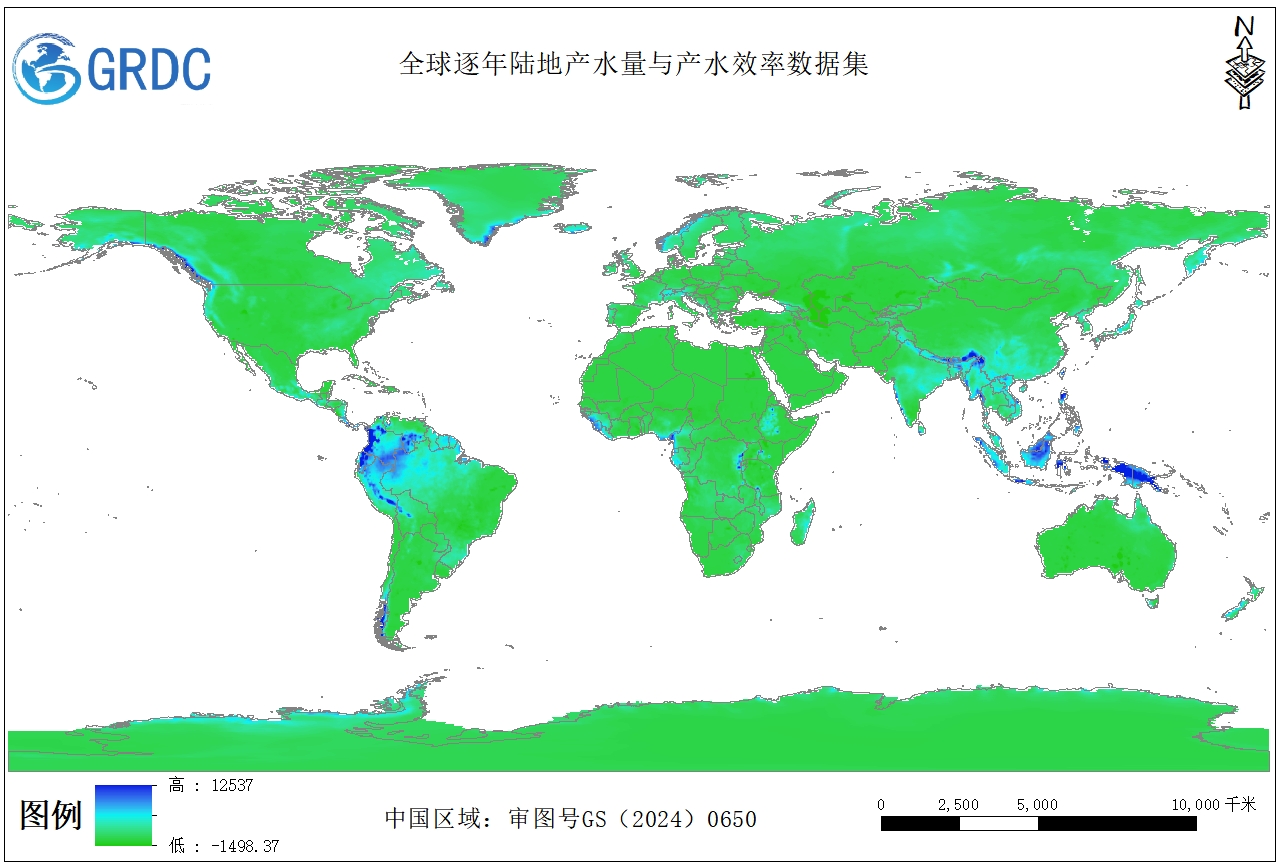 1950-2025年全球逐年陆地产水量与产水效率数据集