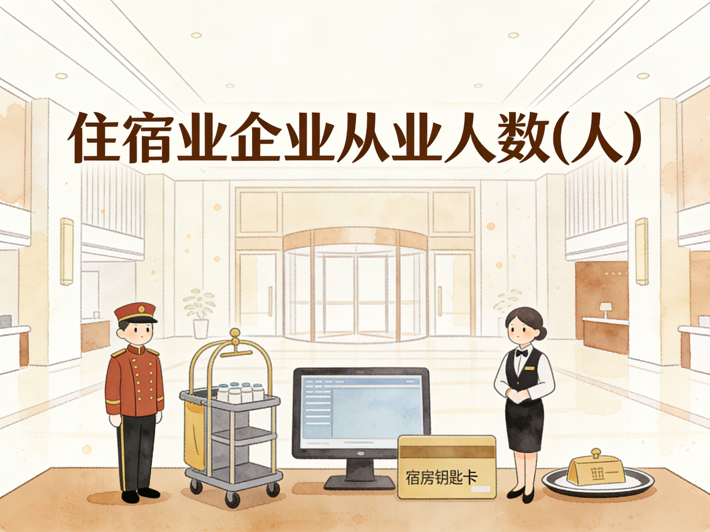 2004-2024年中国住宿业企业从业人数数据集