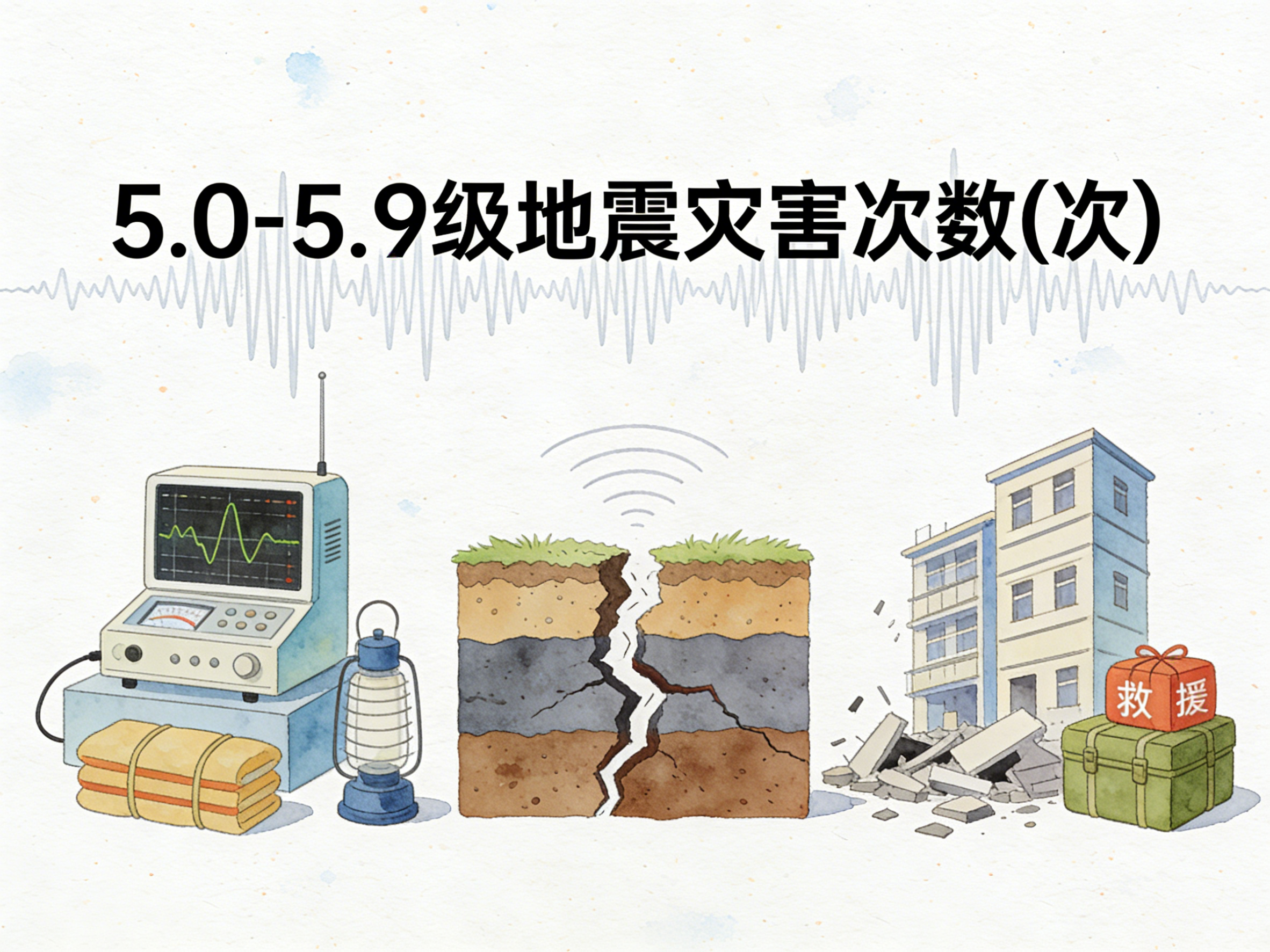 2004-2024年中国5.0-5.9级地震灾害次数数据集