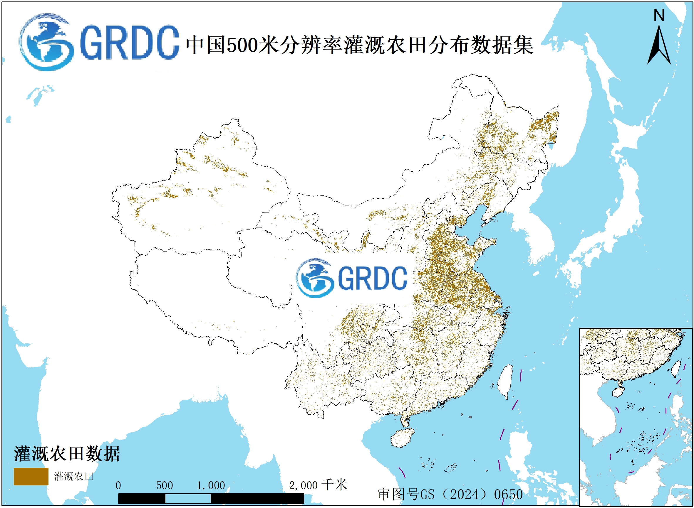 2000-2019年中国500米分辨率灌溉农田分布数据集