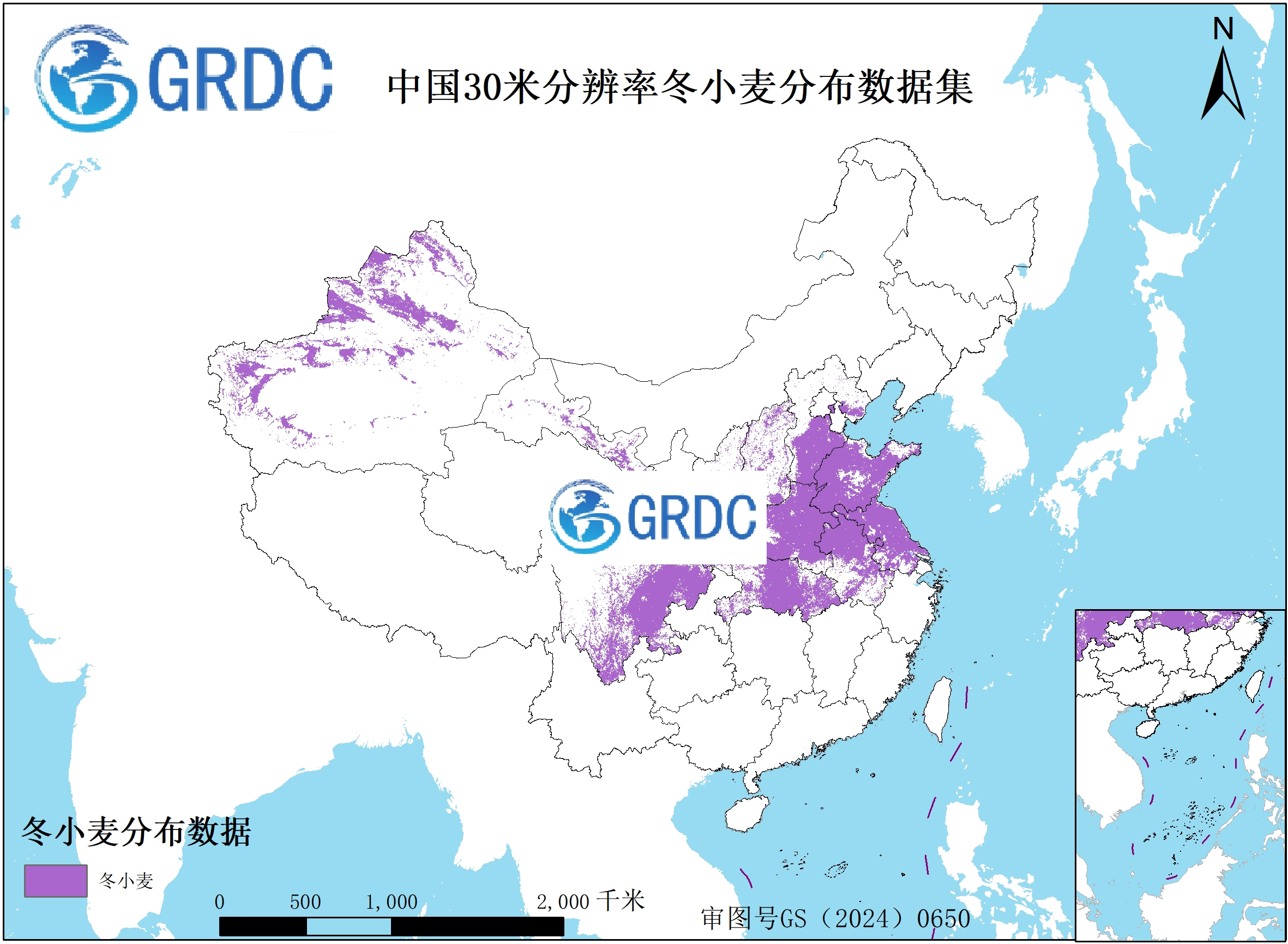 2001-2020年中国30米分辨率冬小麦分布数据集