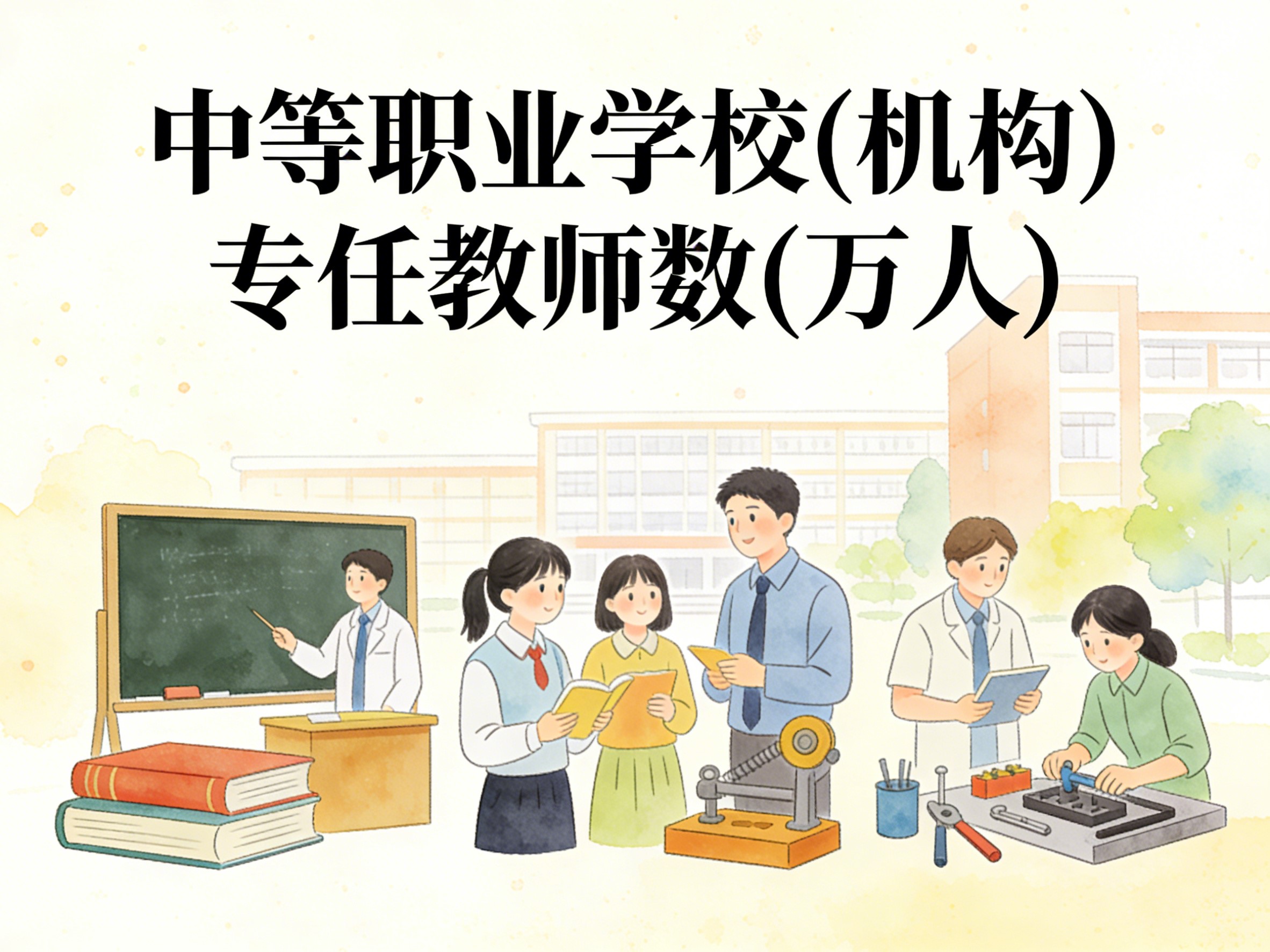 2008-2024年中国中等职业学校(机构)专任教师数数据集