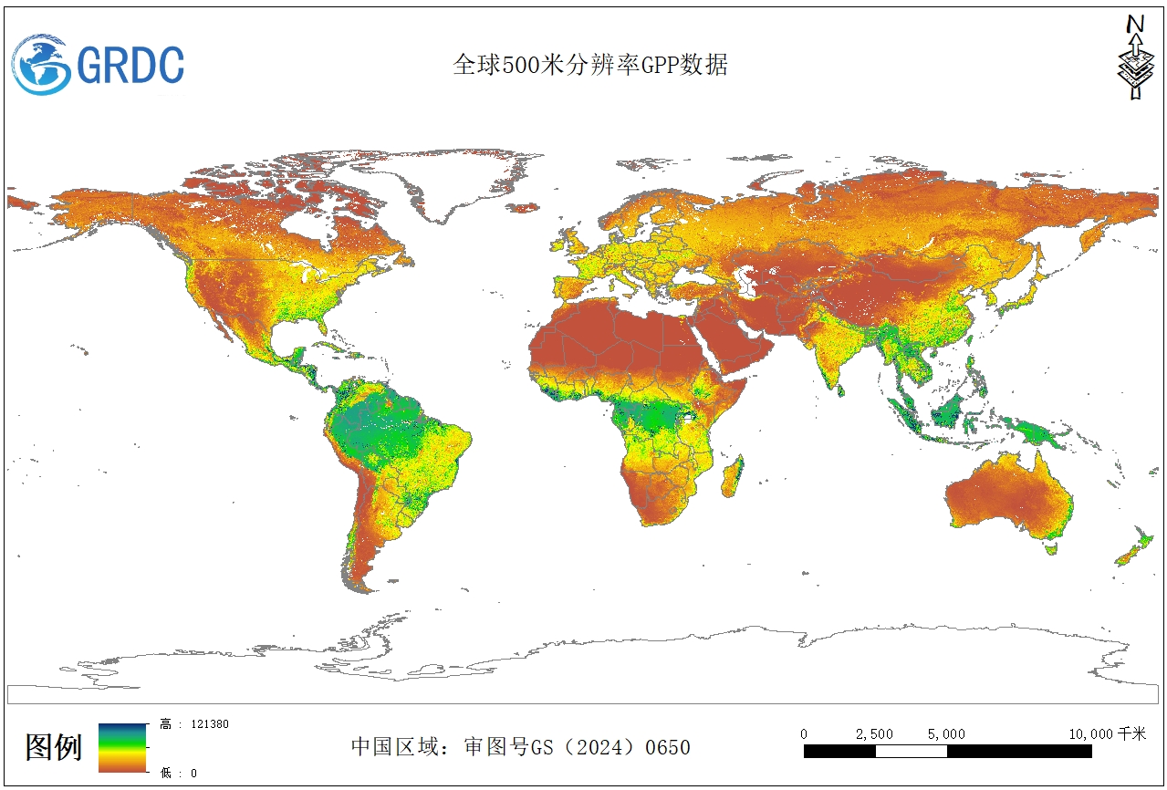 全球PM_V2逐年500米分辨率GPP数据集(2000-2024)