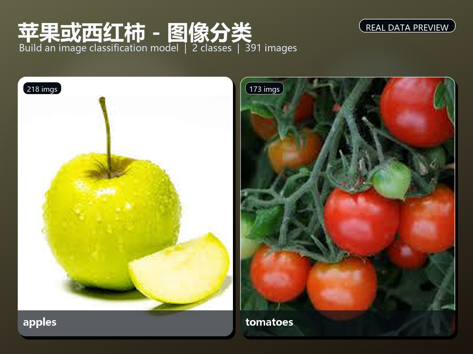 苹果或西红柿 - 图像分类