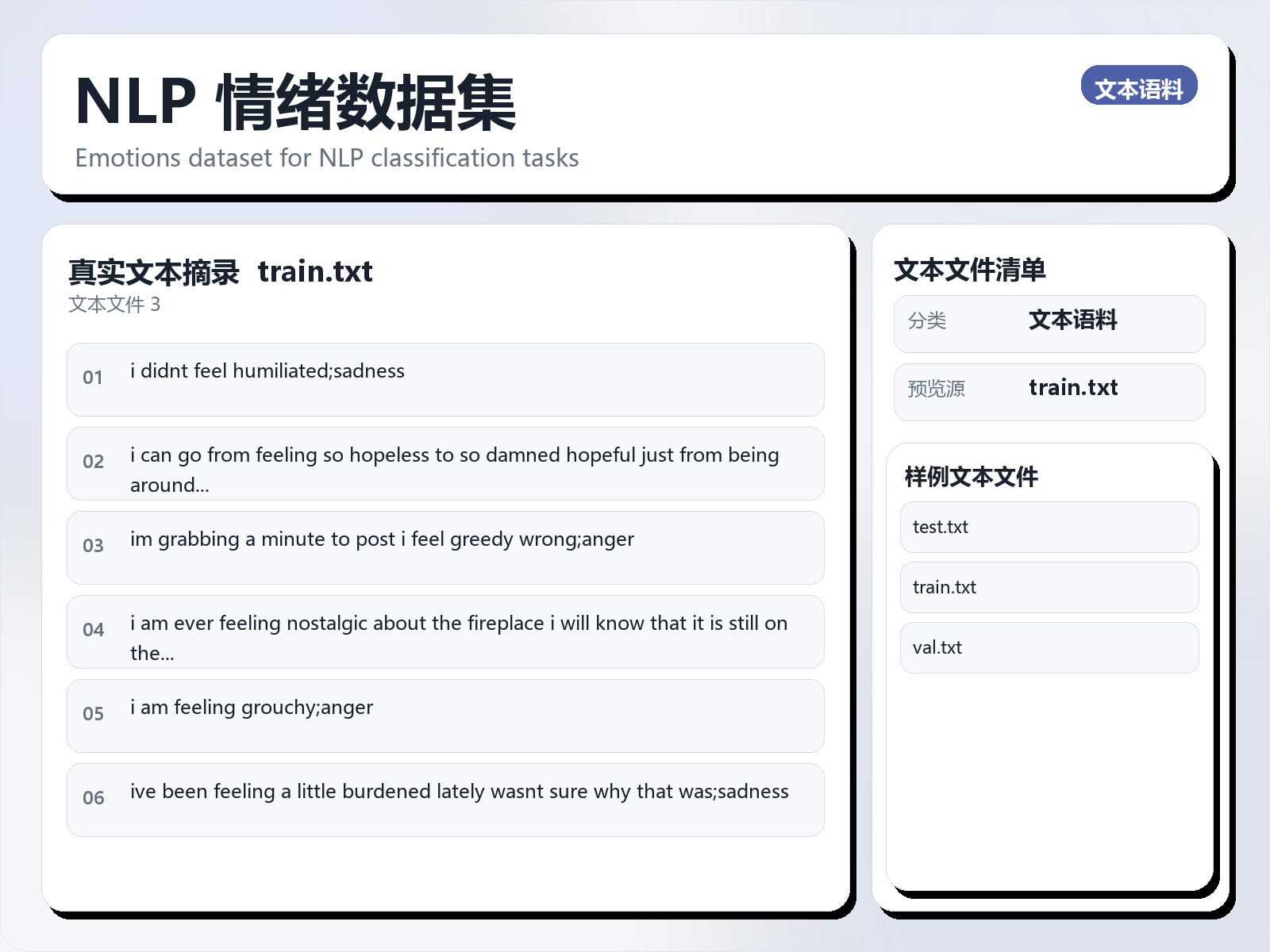 NLP 情绪数据集