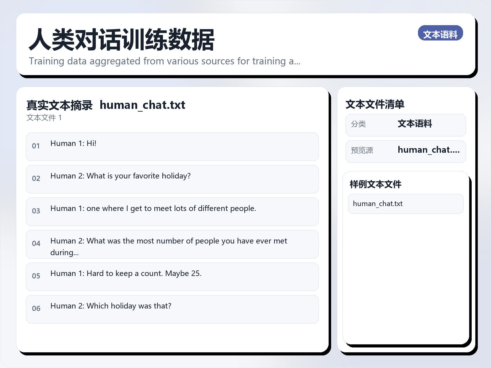 人类对话训练数据