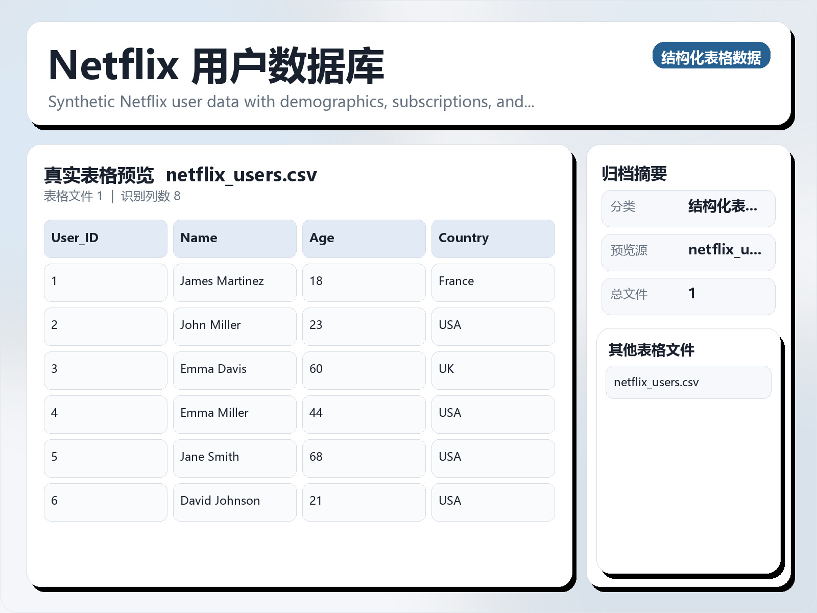 Netflix 用户数据库
