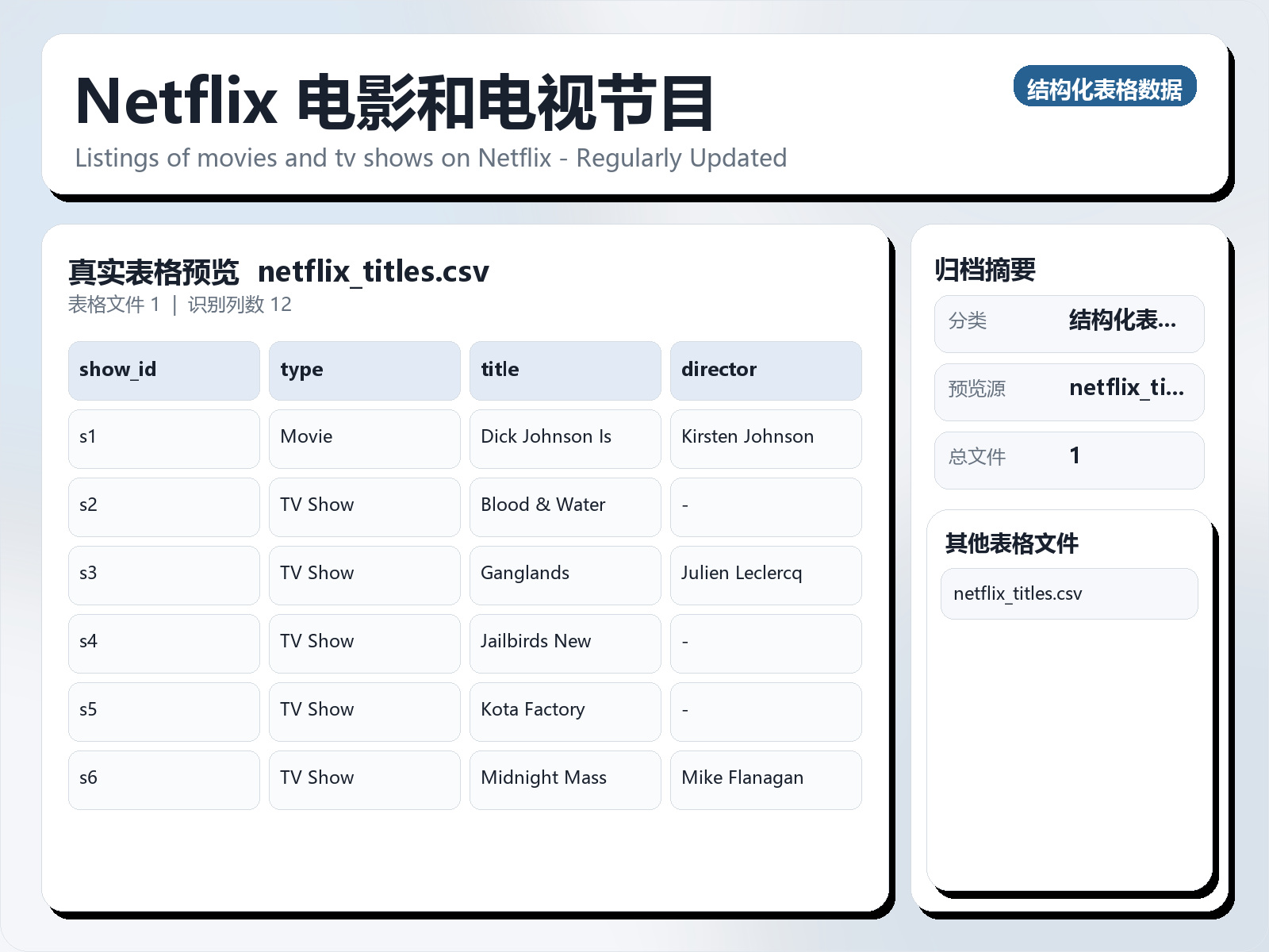 Netflix 电影和电视节目