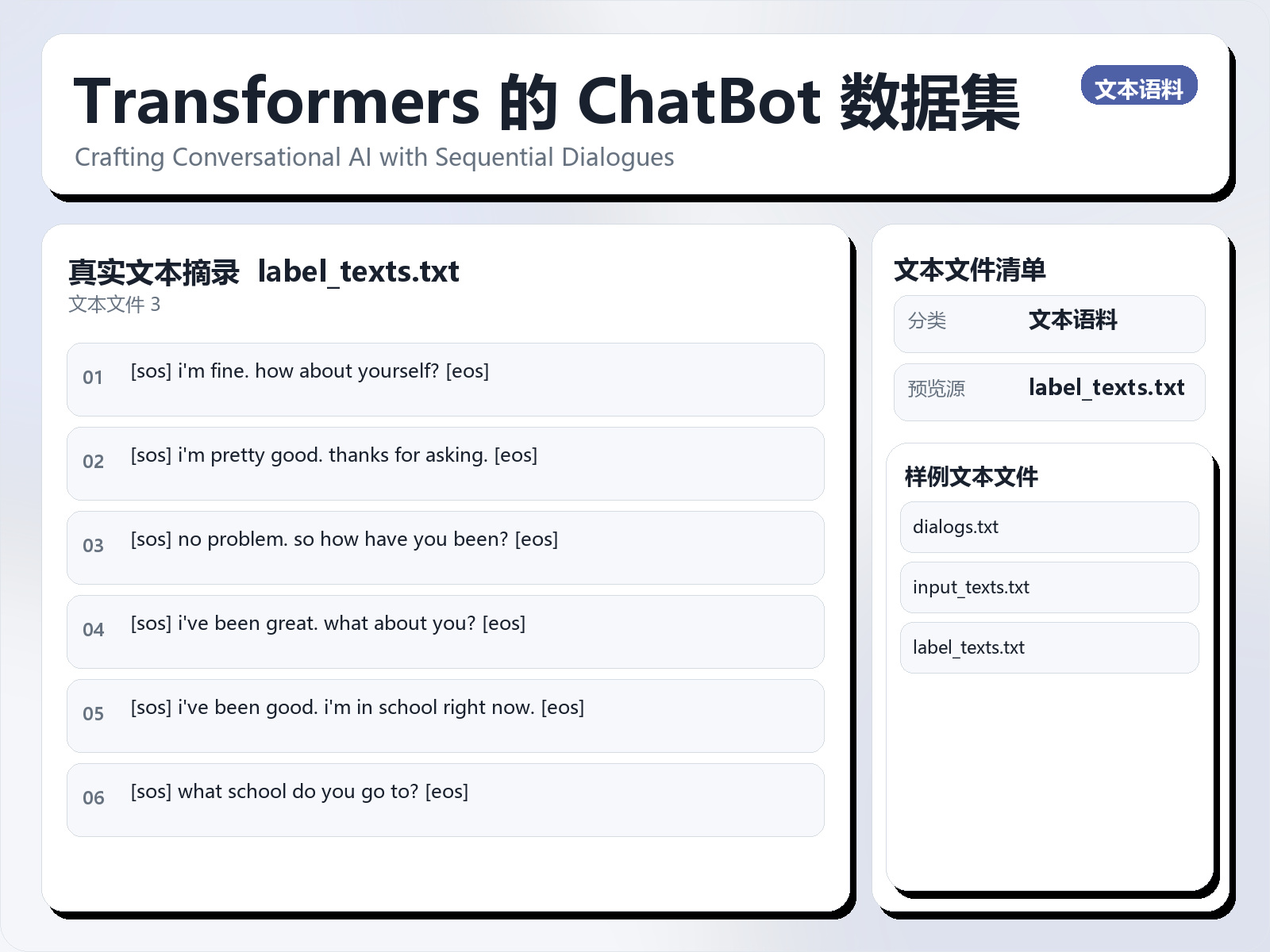 Transformers 的 ChatBot 数据集
